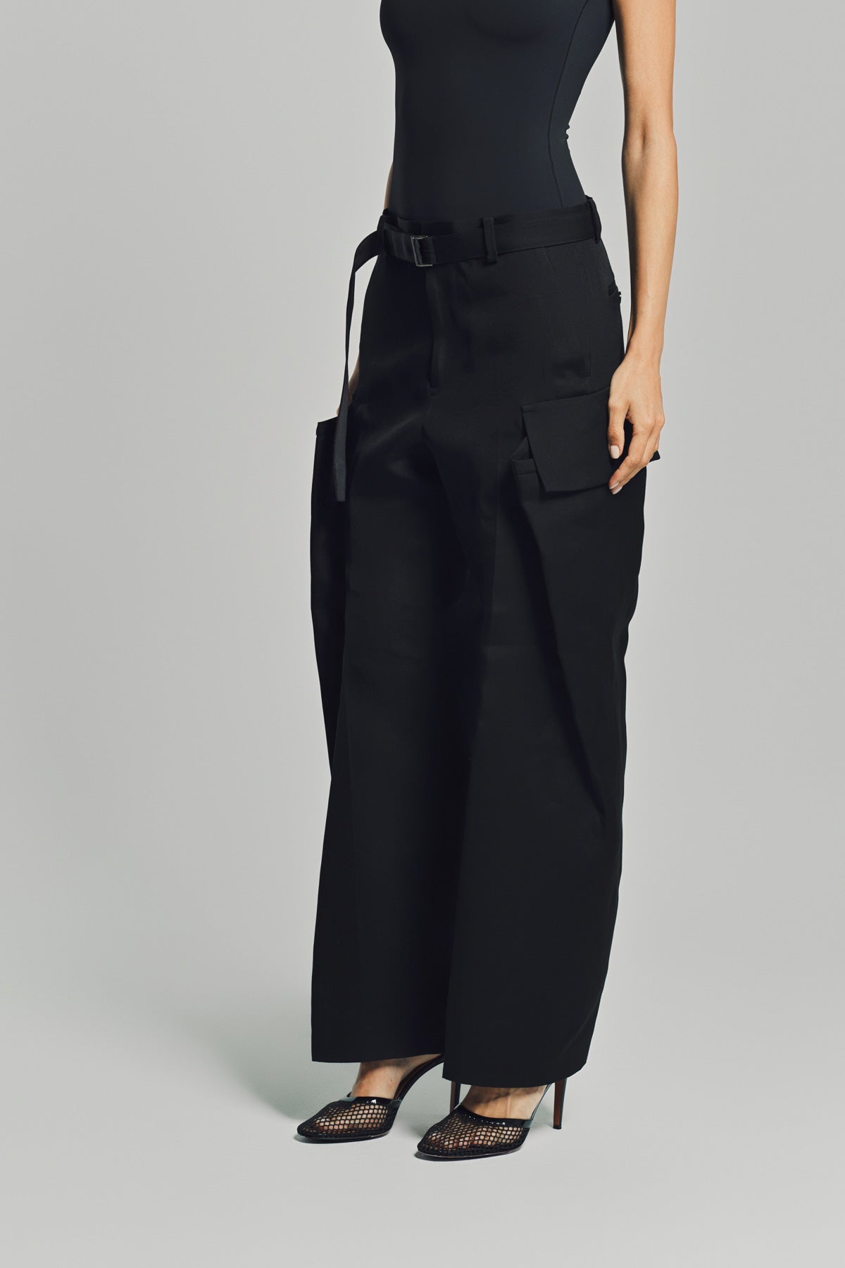SACAI | DOUBLE-FACED SILK COTTON PANTS