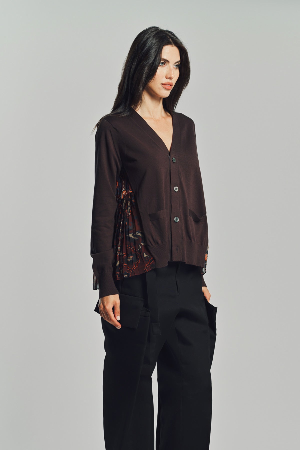 SACAI | FLORAL PRINT CARDIGAN