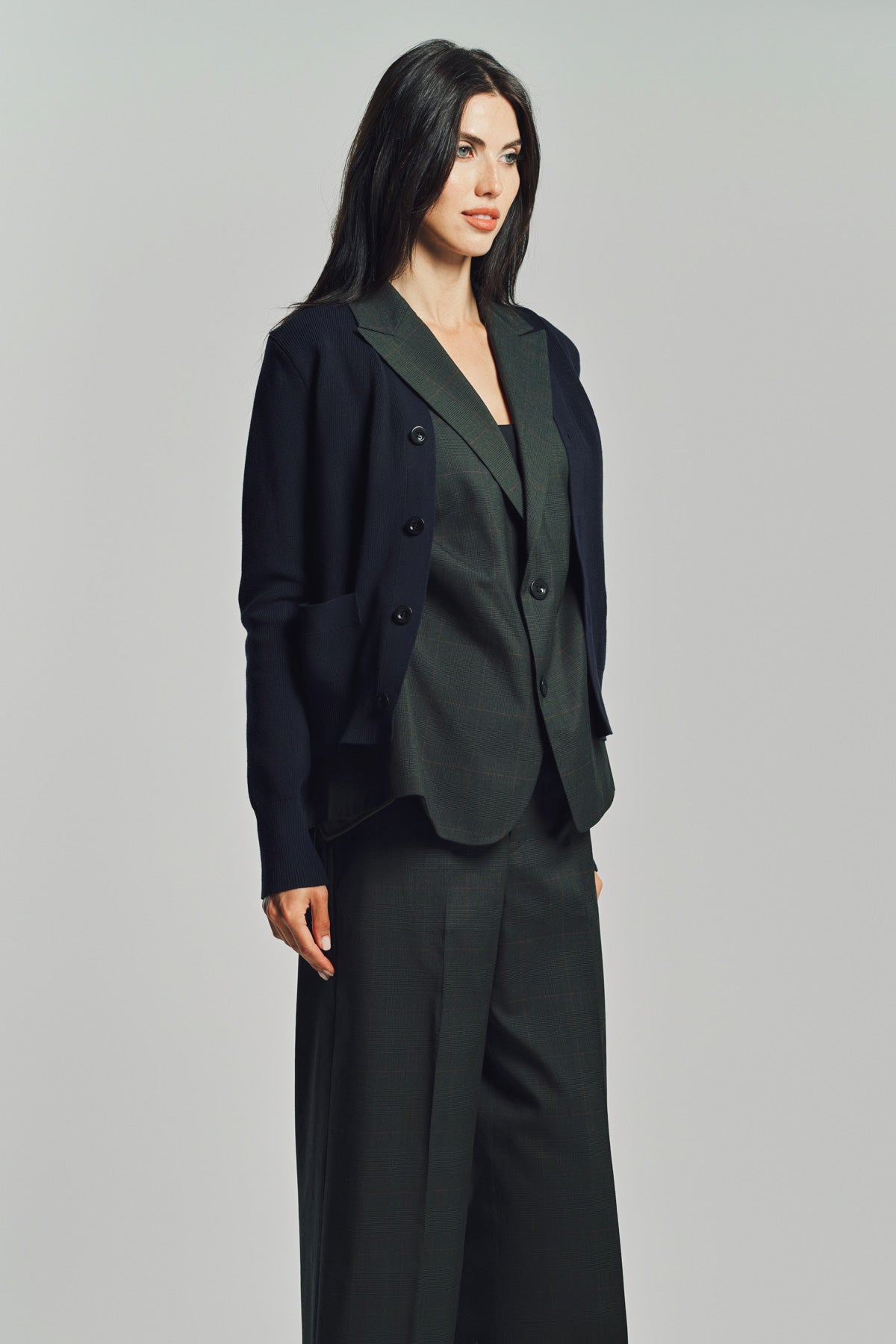 SACAI | GLEN CHECK CARDIGAN