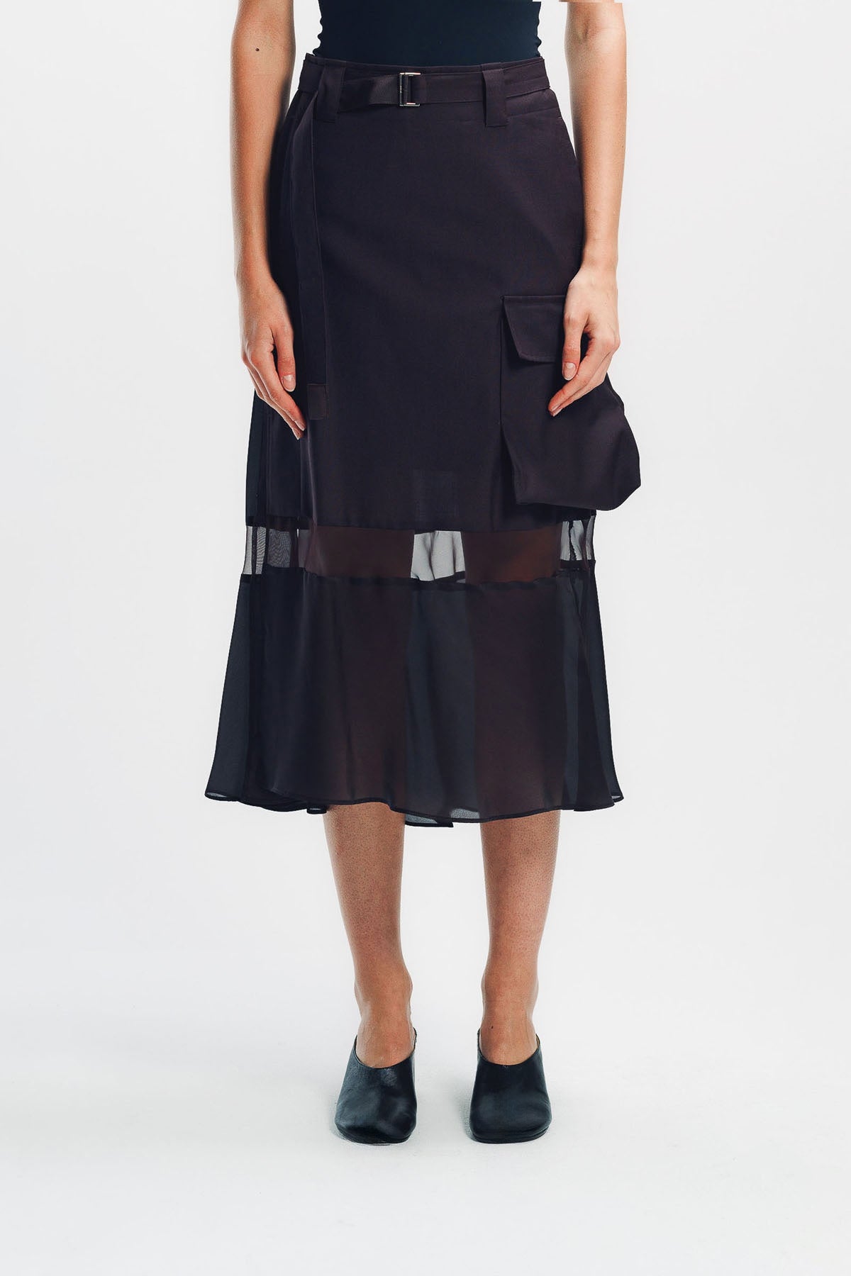 sacai Cotton Gabardine Mix Skirt スカート SACAI | SUITING MIX SKIRT