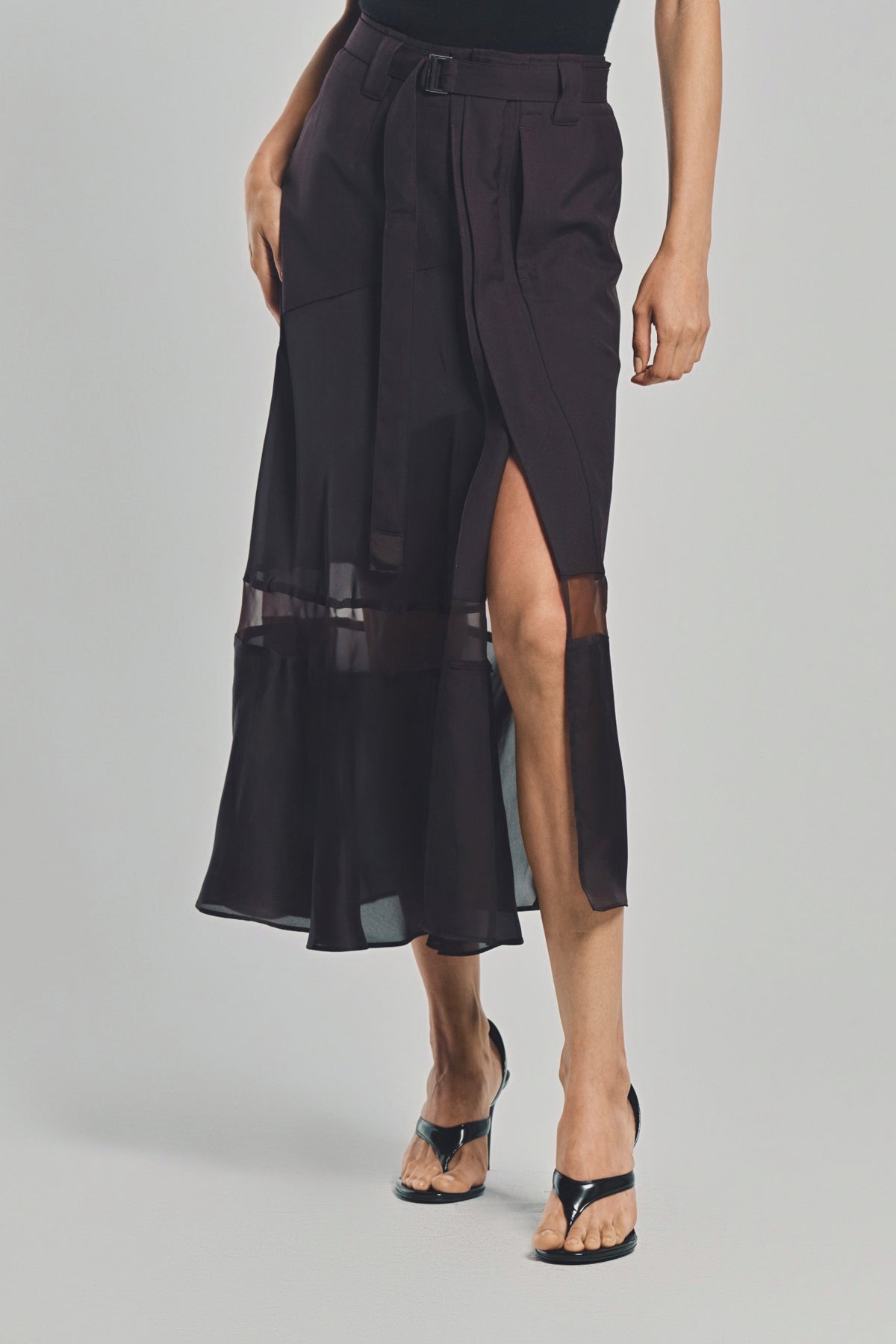 サカイ sacai 23AW Suiting Mix Skirt SACAI SUITING MIX SKIRT BLACK NEW SEASON PARLOUR X ONLINE