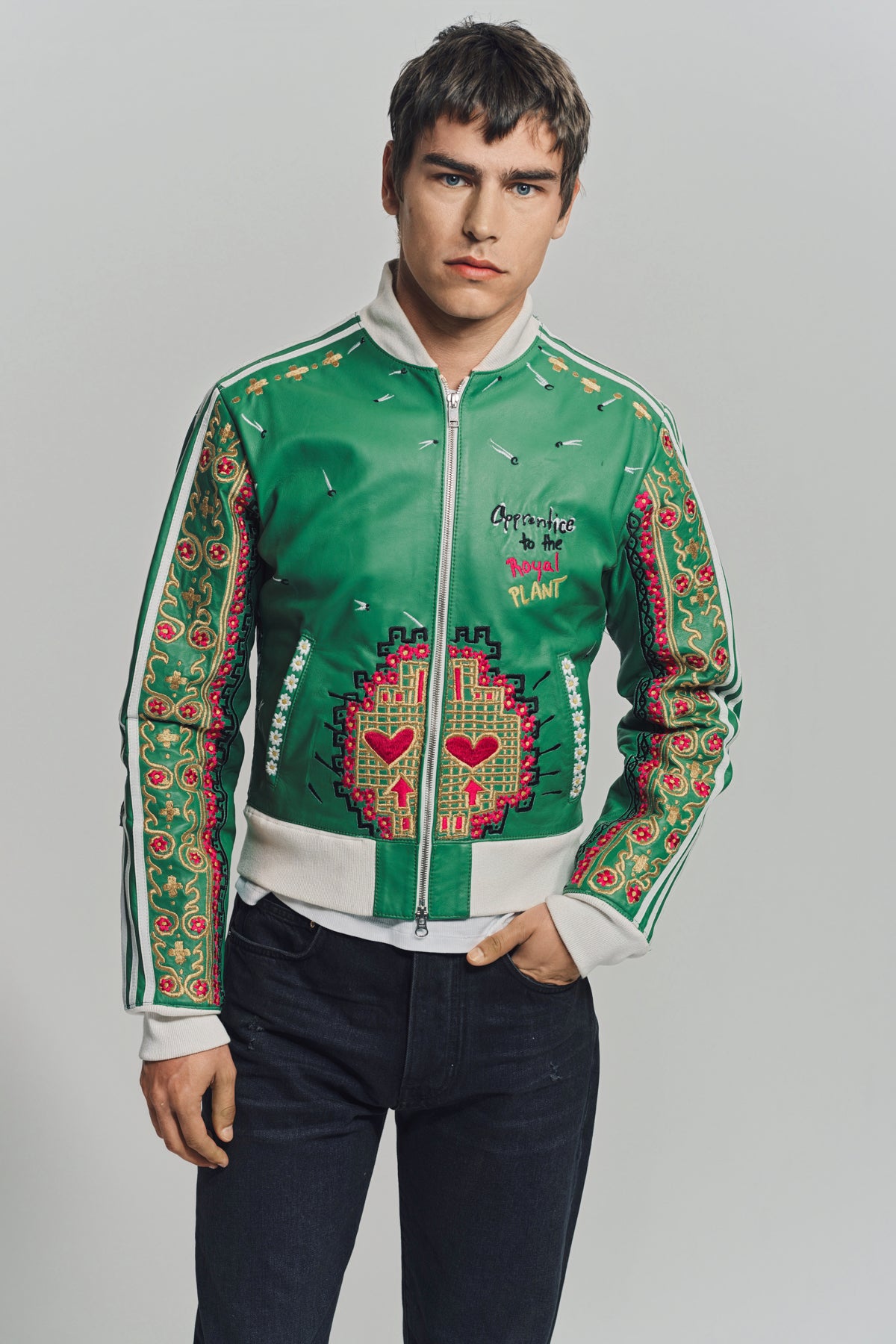 CACTUS PLANT FLEA MARKET x Y-3 | 2006 EMBROIDERED LEATHER JACKET