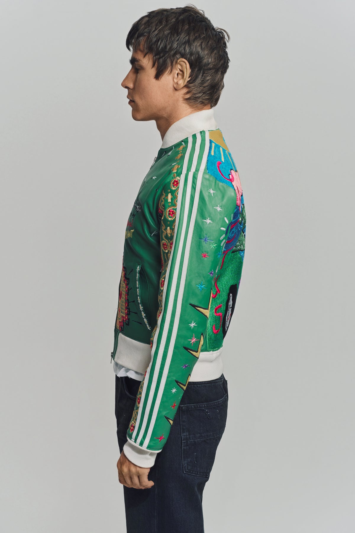 CACTUS PLANT FLEA MARKET x Y-3 | 2006 EMBROIDERED LEATHER JACKET