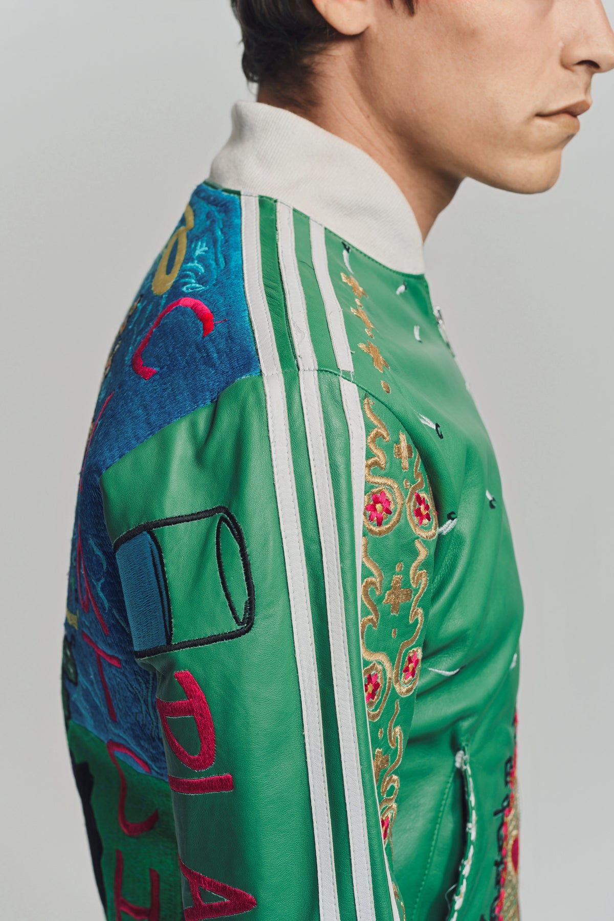 CACTUS PLANT FLEA MARKET x Y-3 | 2006 EMBROIDERED LEATHER JACKET