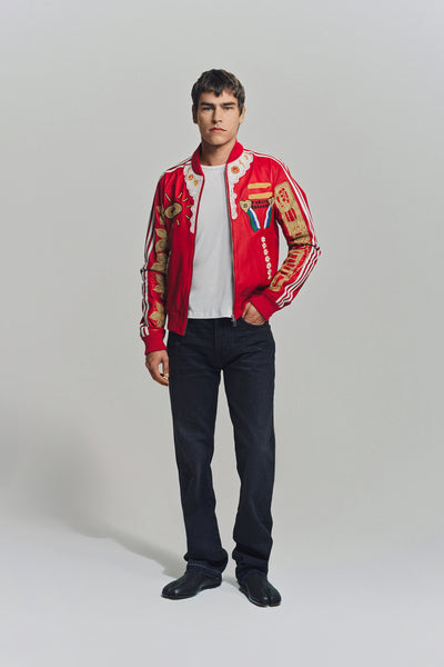 CACTUS PLANT FLEA MARKET x ADIDAS | 2000s CUSTOM EMBROIDERED RED LEATH