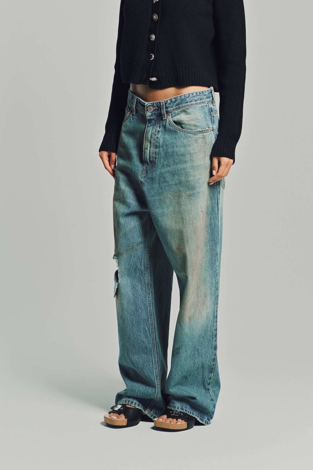 パンツ VETEMENTS Distressed Denim Pants 27 VETEMENTS | DISTRESSED BAGGY JEANS