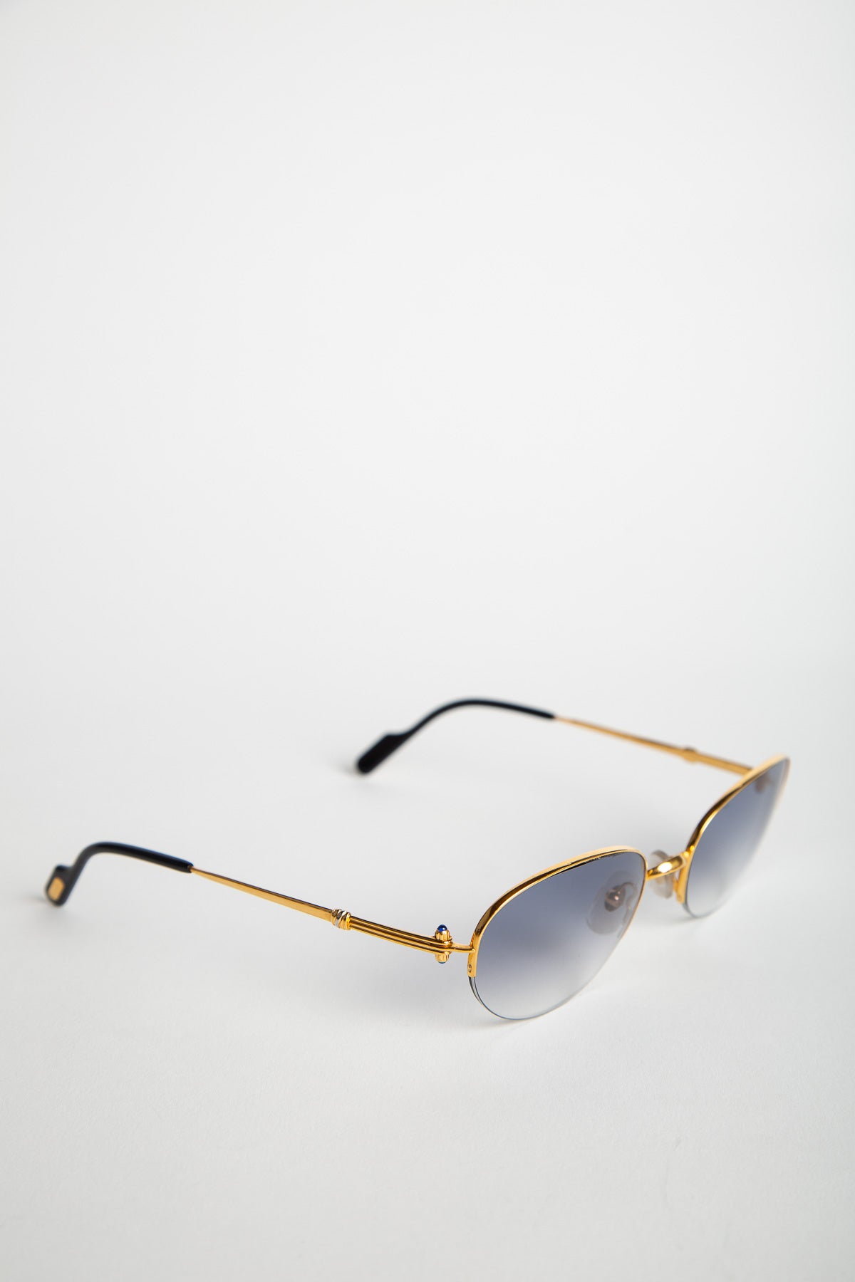 CARTIER 18K YELLOW GOLD CABOCHON 1/2 56 SUNGLASSES