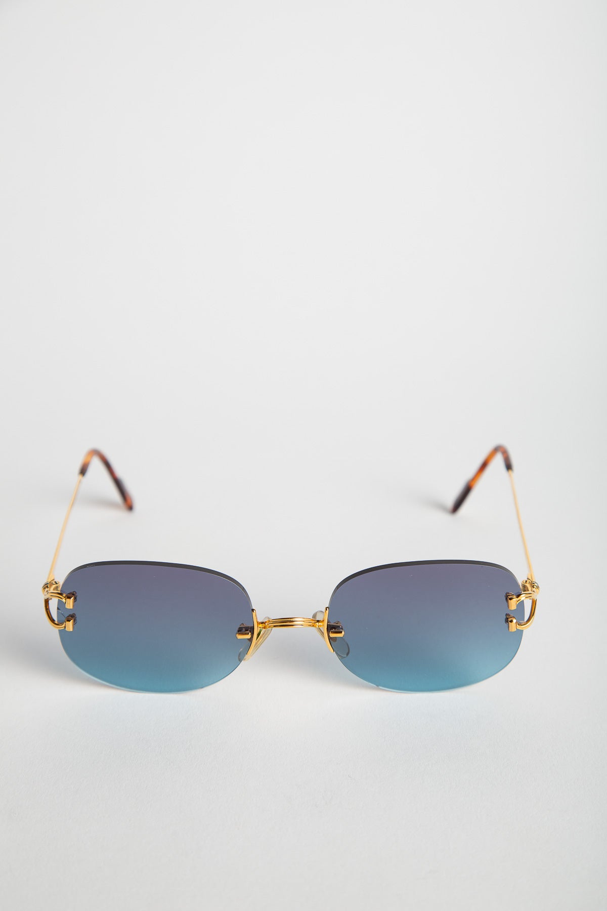 CARTIER YELLOW GOLD SERRANO RIMLESS SUNGLASSES
