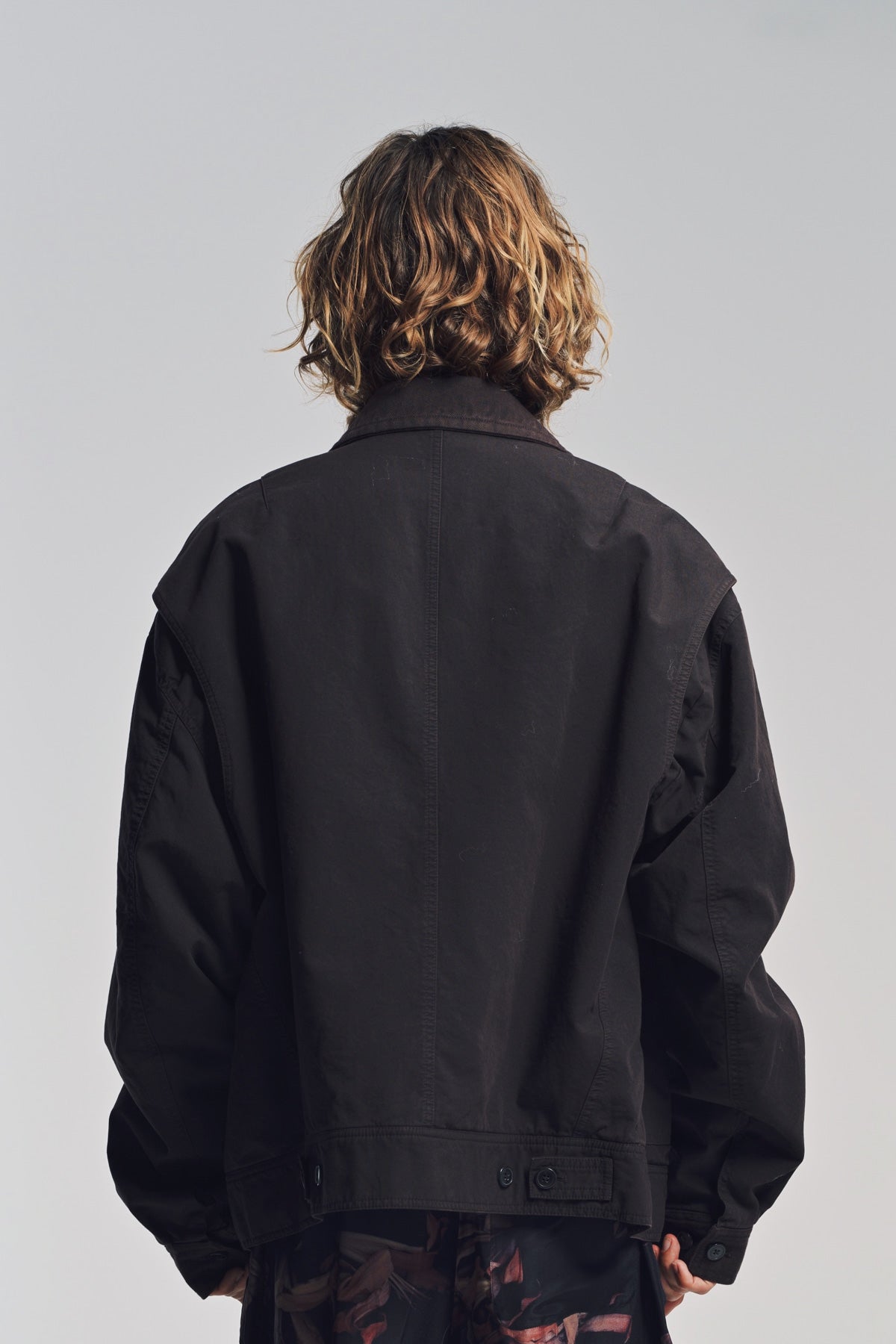 DRIES VAN NOTEN ブラックジャケット ライカ期 DRIES VAN NOTEN | OVERDYED DOUBLE WEAVE JACKET