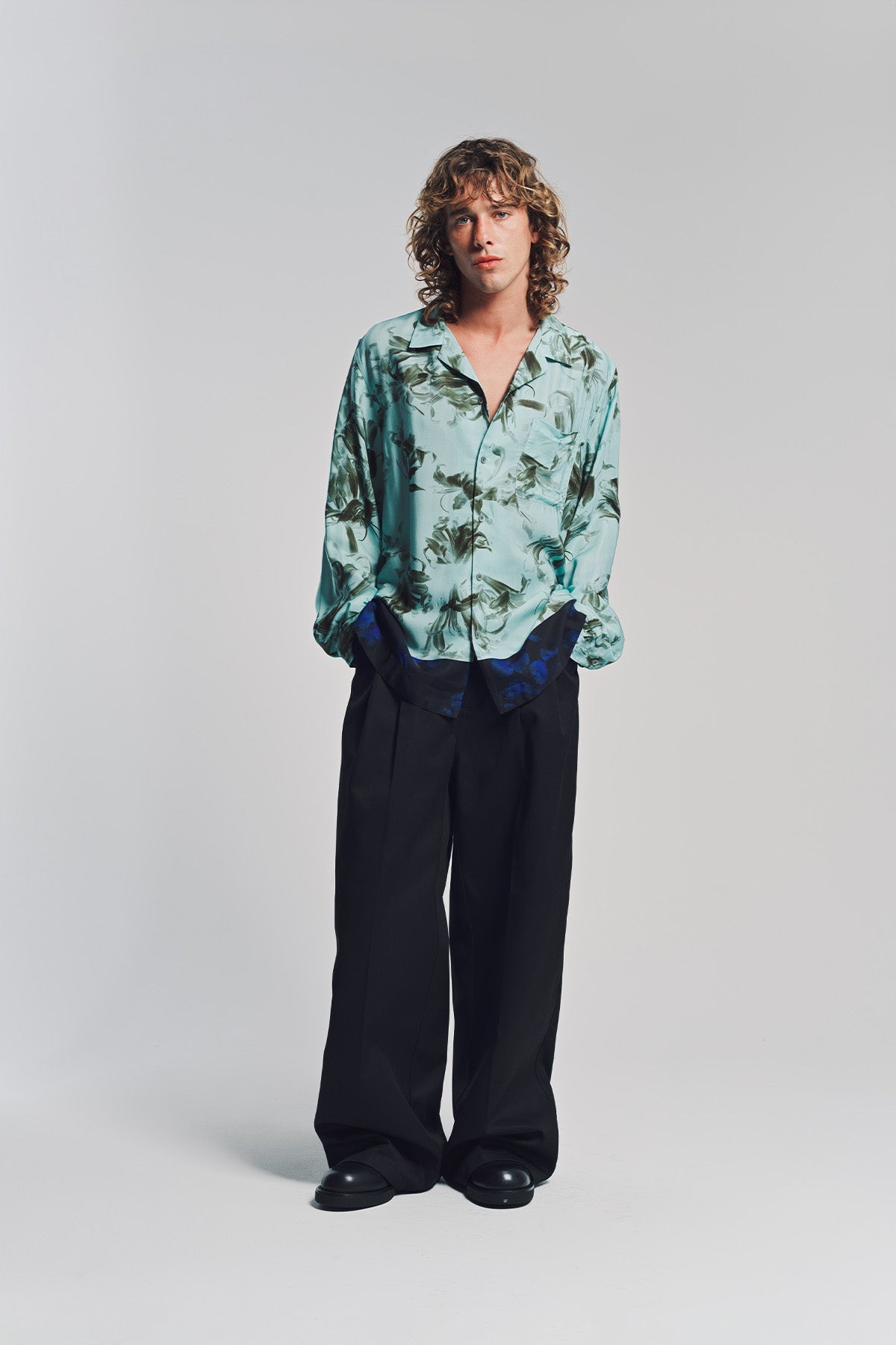 DRIES VAN NOTEN | FLOWER BORDER LONG SLEEVE SHIRT