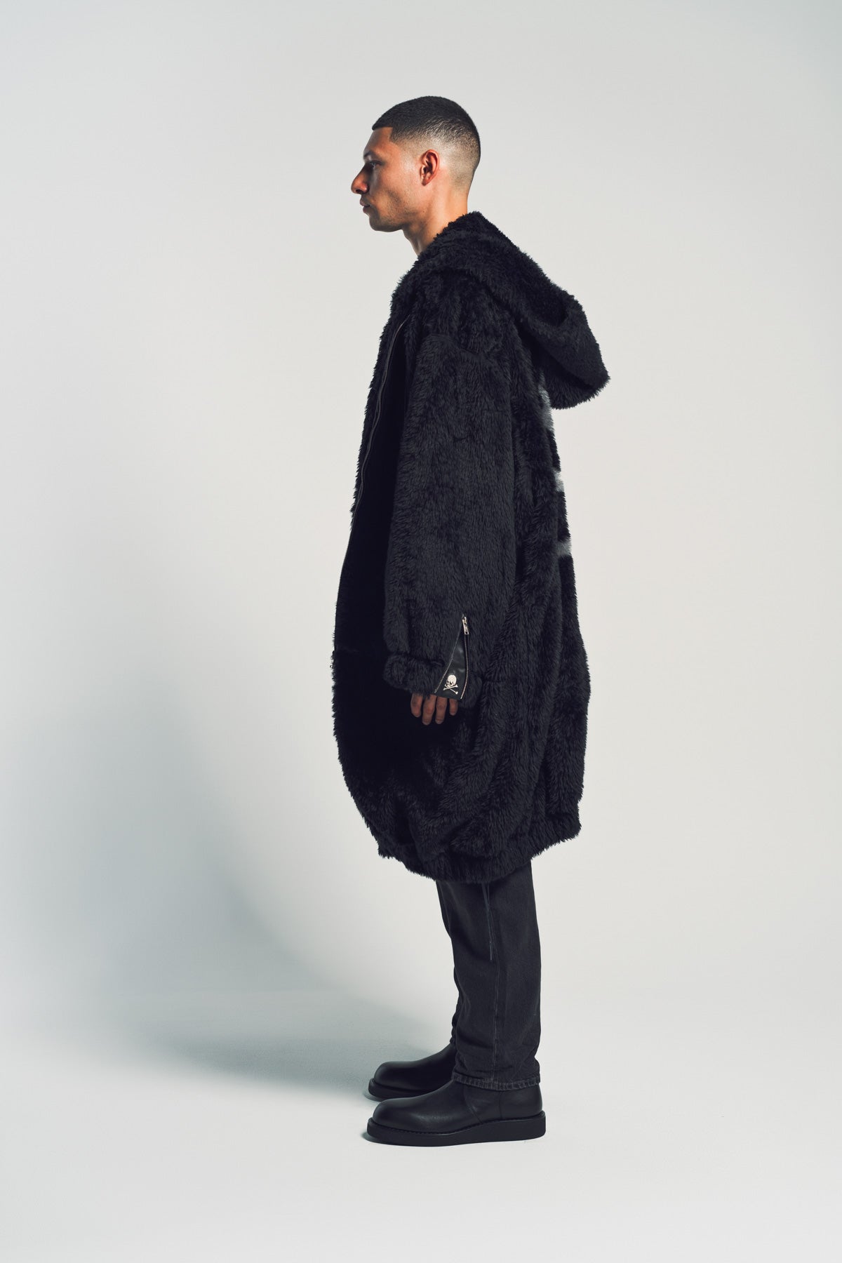 MASTERMIND | HOODED PATCHWORK DENIM JACKET