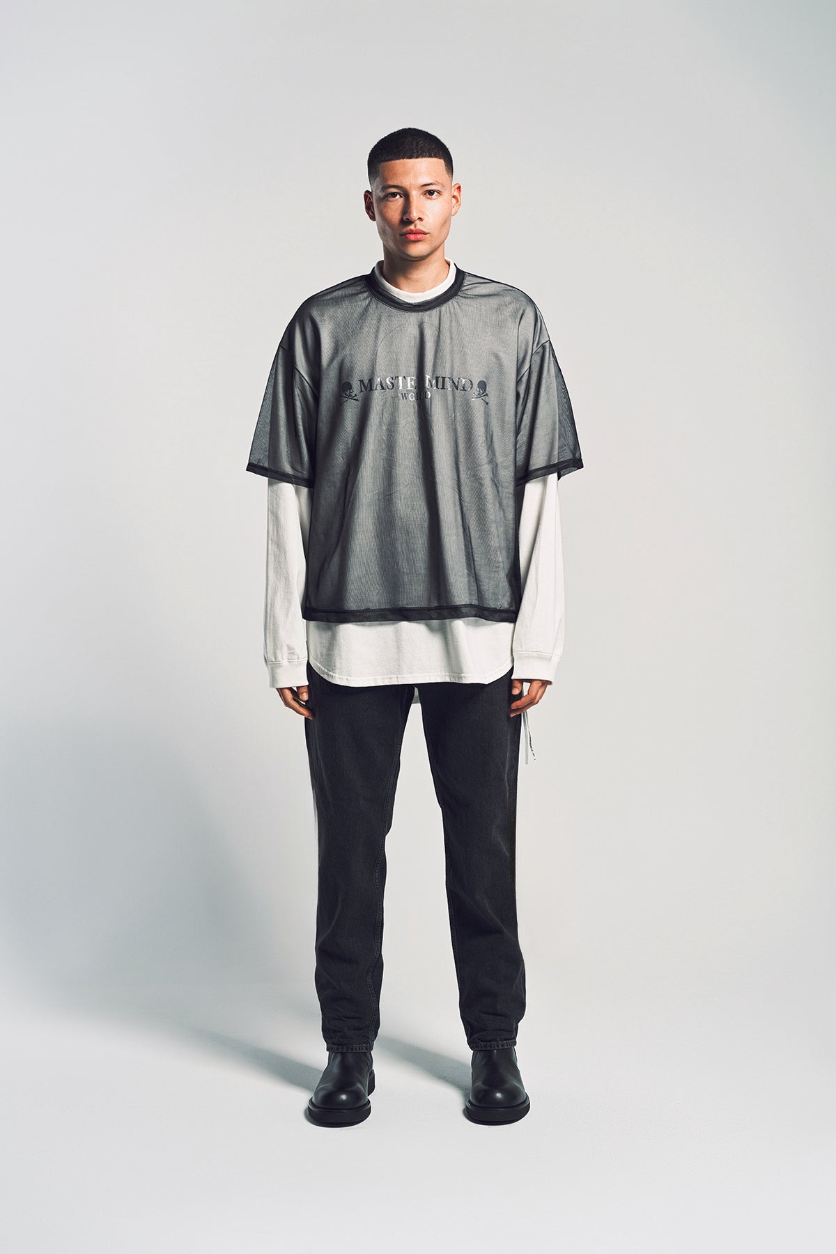 MASTERMIND | SHEER LAYERED LONG SLEEVE TEE
