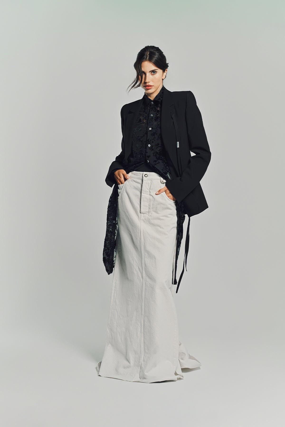 ANN DEMEULEMEESTER ロングスカート ANN DEMEULEMEESTER | SAGA X-LONG SKIRT