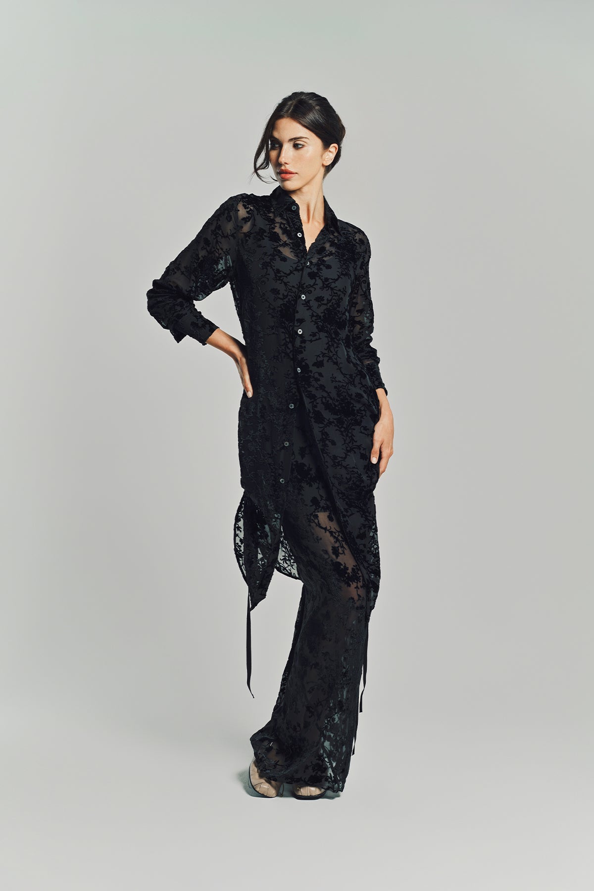 ANN DEMEULEMEESTER | RADA HIGH COMFORT DÈVORÈ SHIRT