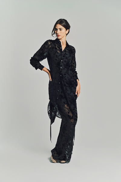 ANN DEMEULEMEESTER | RADA HIGH COMFORT DÈVORÈ SHIRT