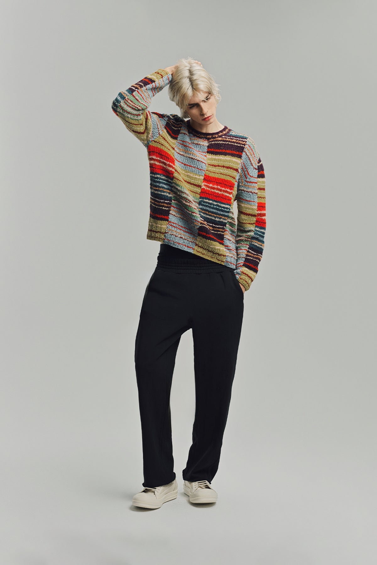THE ELDER STATESMAN | PATCHWORK SCRAP CREW SWEATER