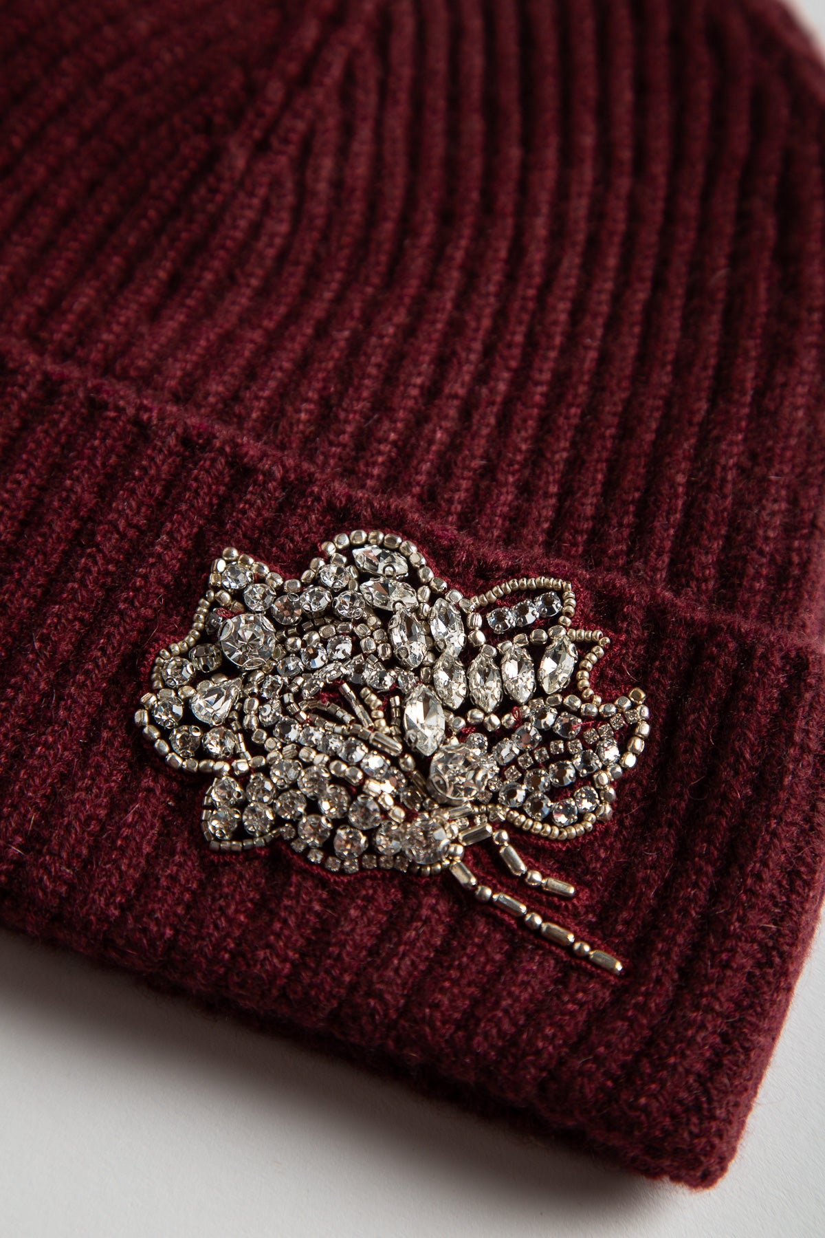 ERDEM | BURGUNDY KNITTED BEANIE