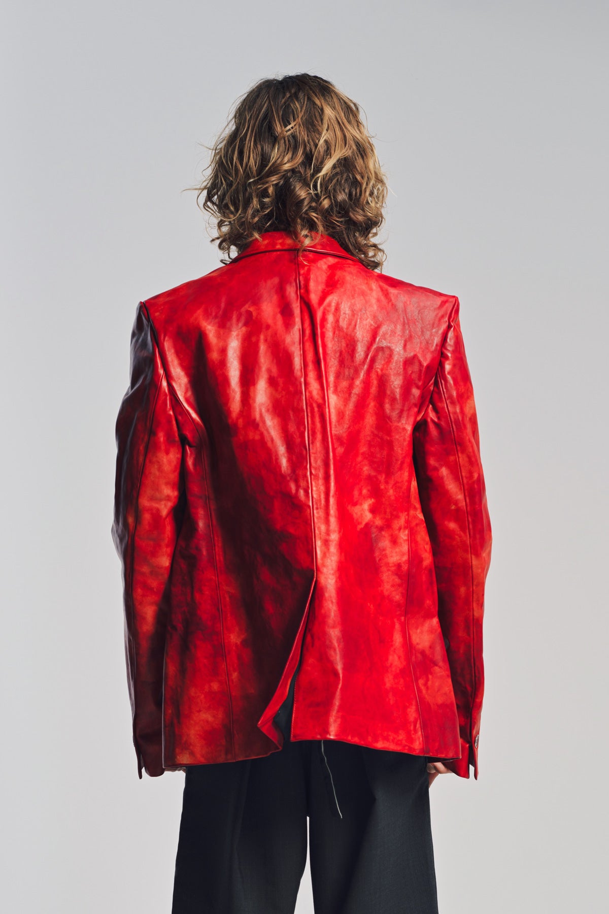 K'ANG | ONE BUTTON LEATHER BLAZER