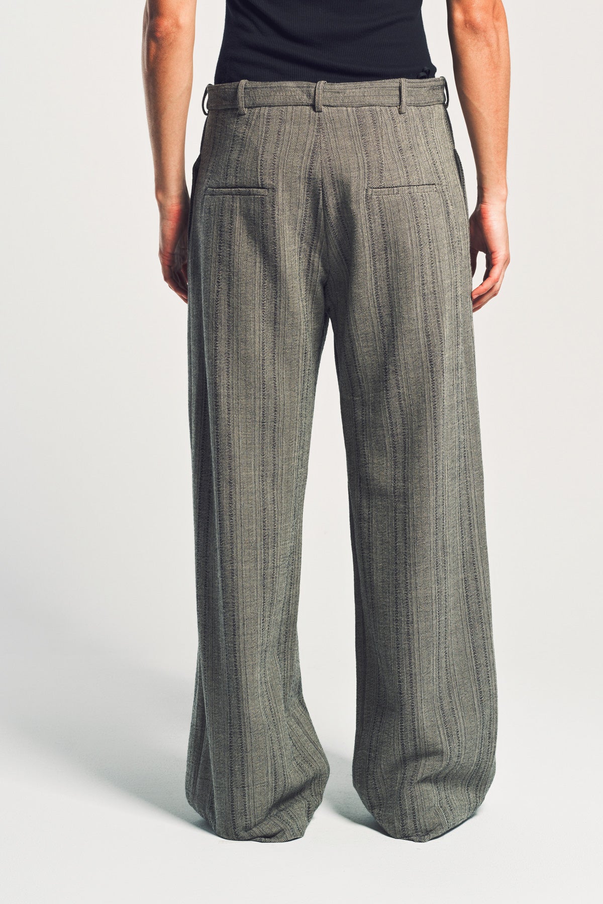 K'ANG | STRIPED LARGE FIT TROUSERS