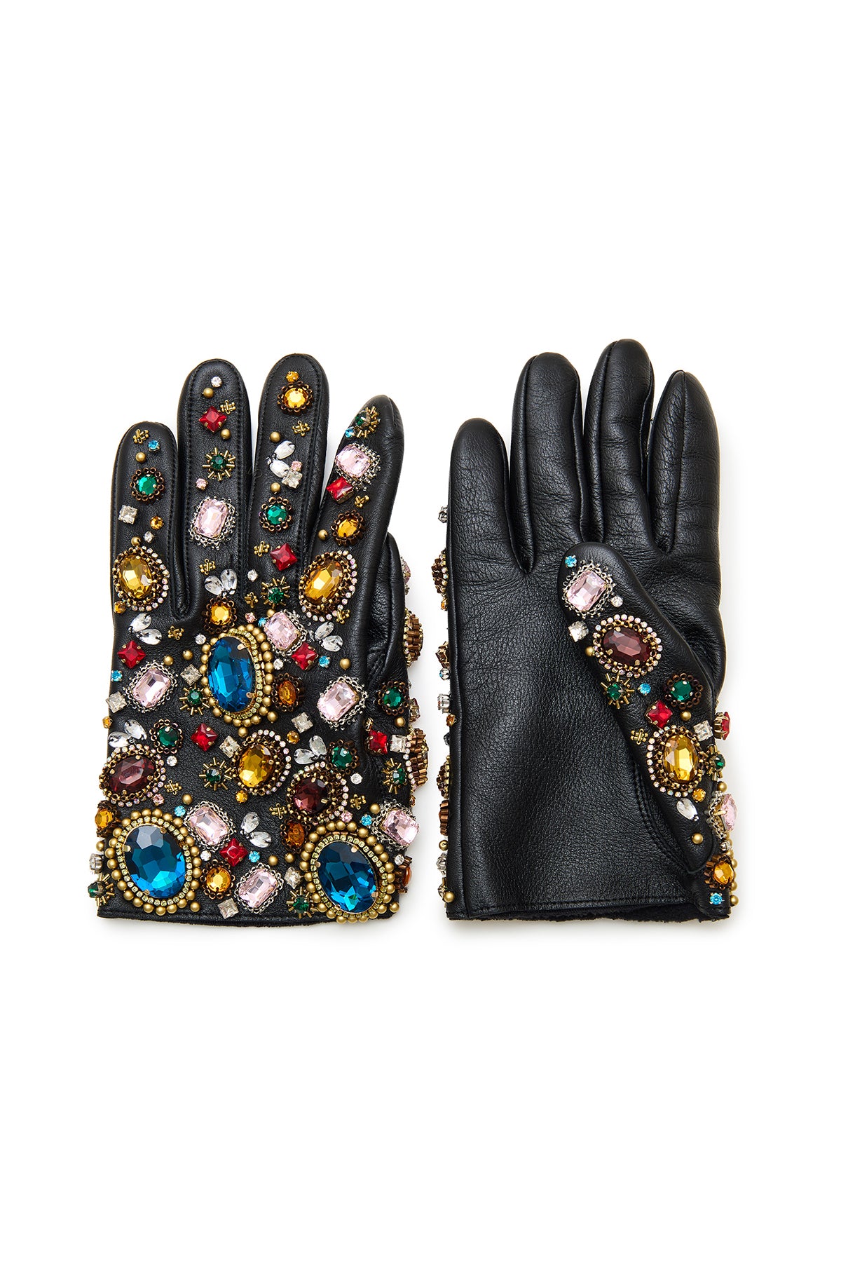 UNDERCOVER ブラック レザーグローブ　手袋 UNDERCOVER | EMBELLISHED GLOVES