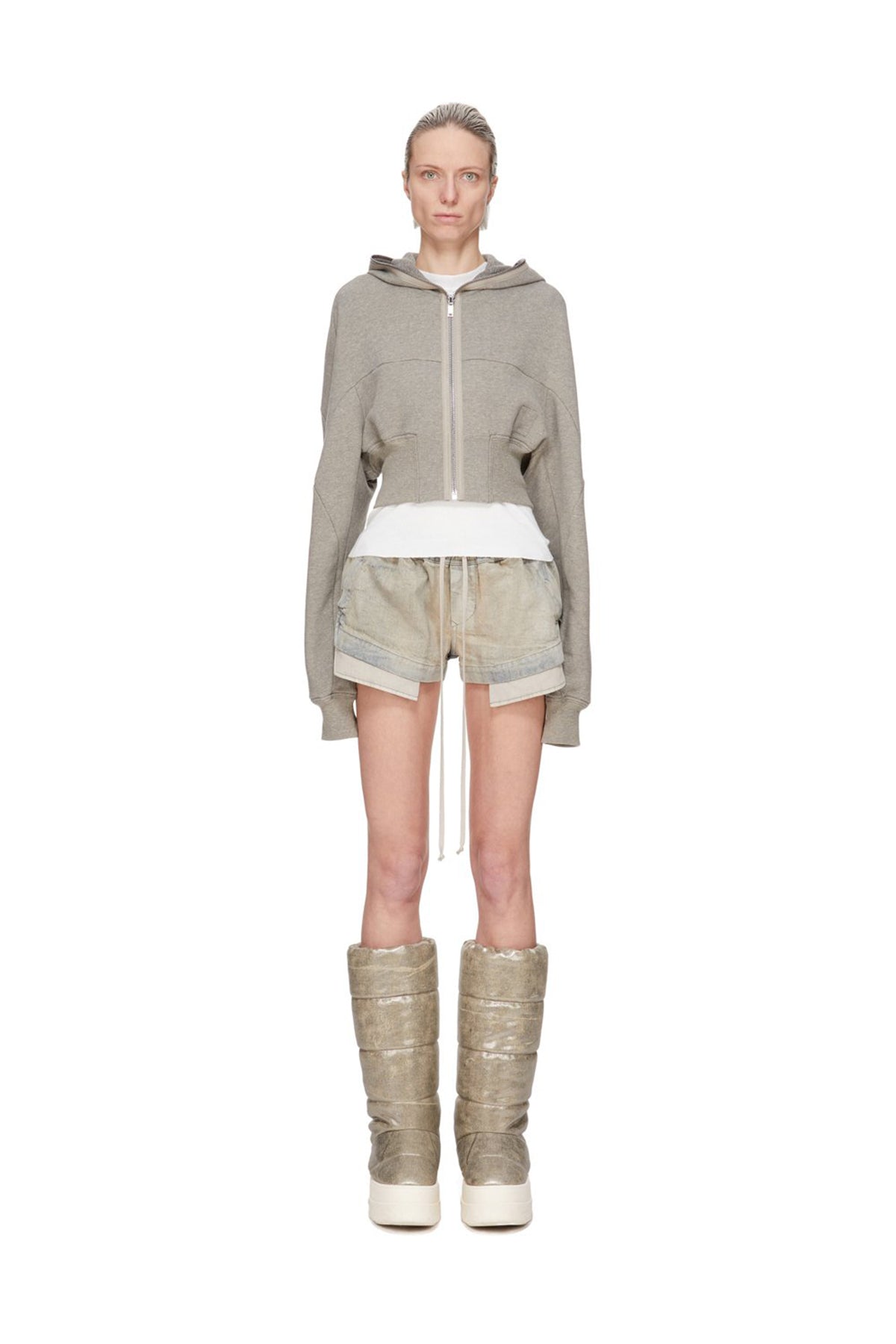 ショートパンツ RICK OWENS FW25 'Fog Boxers' shorts (DS02E7319DMP 38) RICK OWENS DRKSHDW | FOG BOXER SHORTS