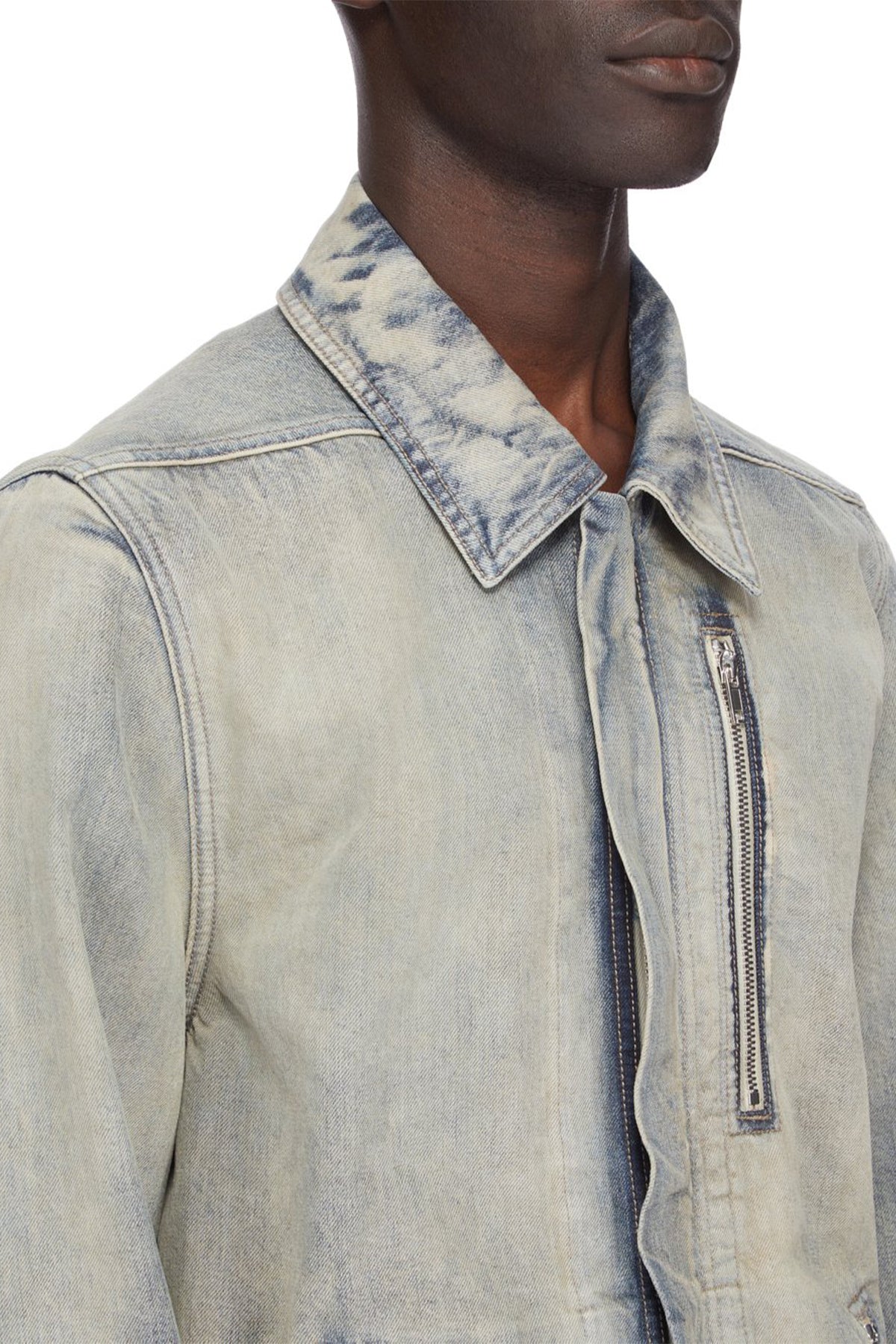 RICK OWENS DRKSHDW | DENIM CONCEALED ZIPFRONT JACKET