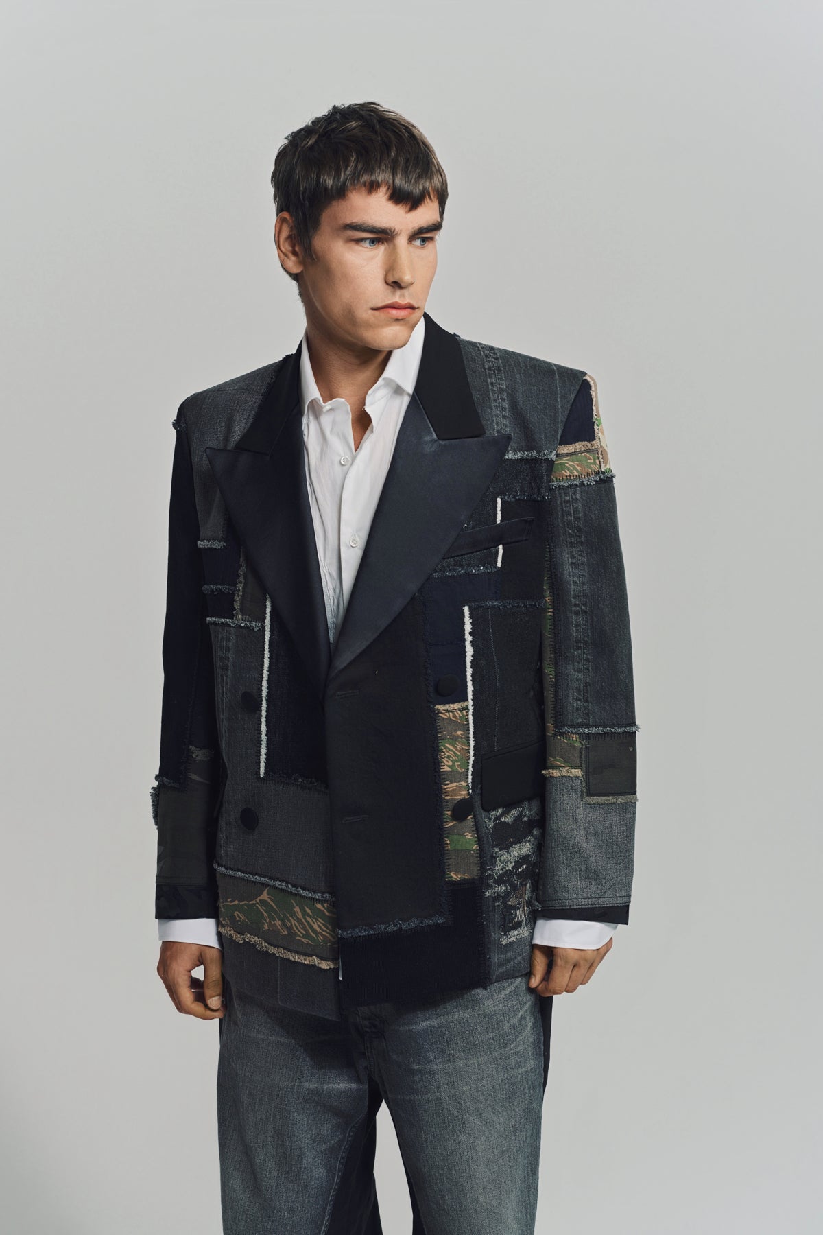 JUNYA WATANABE | DENIM FABRIC PATCHWORK BLAZER