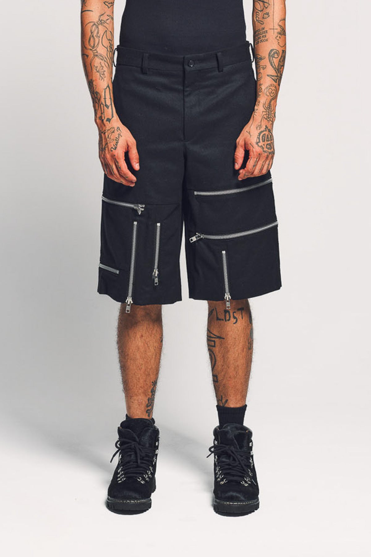 パンツ 26ss COMME des GARCONS SHIRT Zip Shorts Comme Des Garçons Homme Plus zip-detailing Shorts | Black | FARFETCH