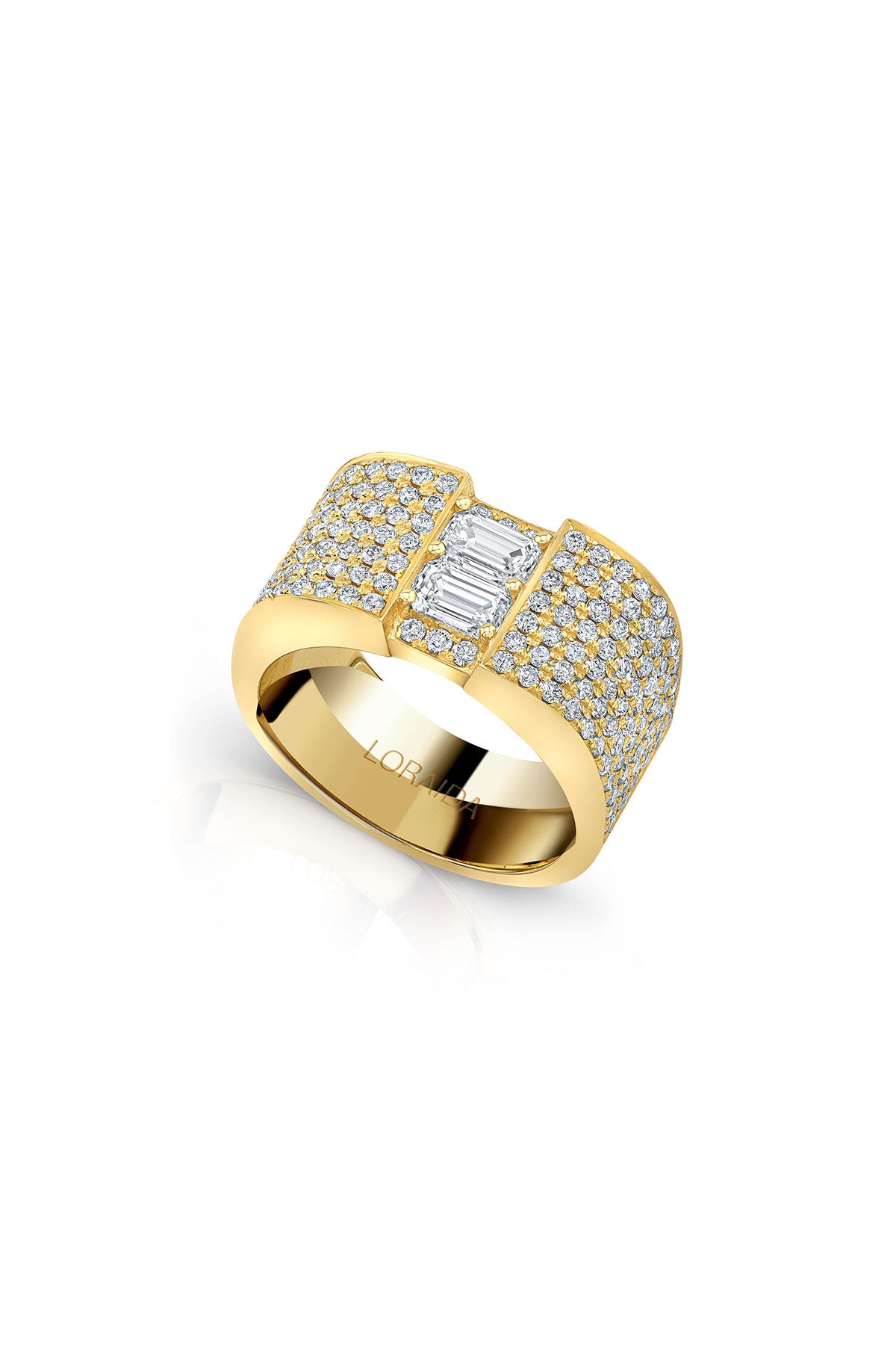 Loraida | Vortex Double Emerald Diamond Ring
