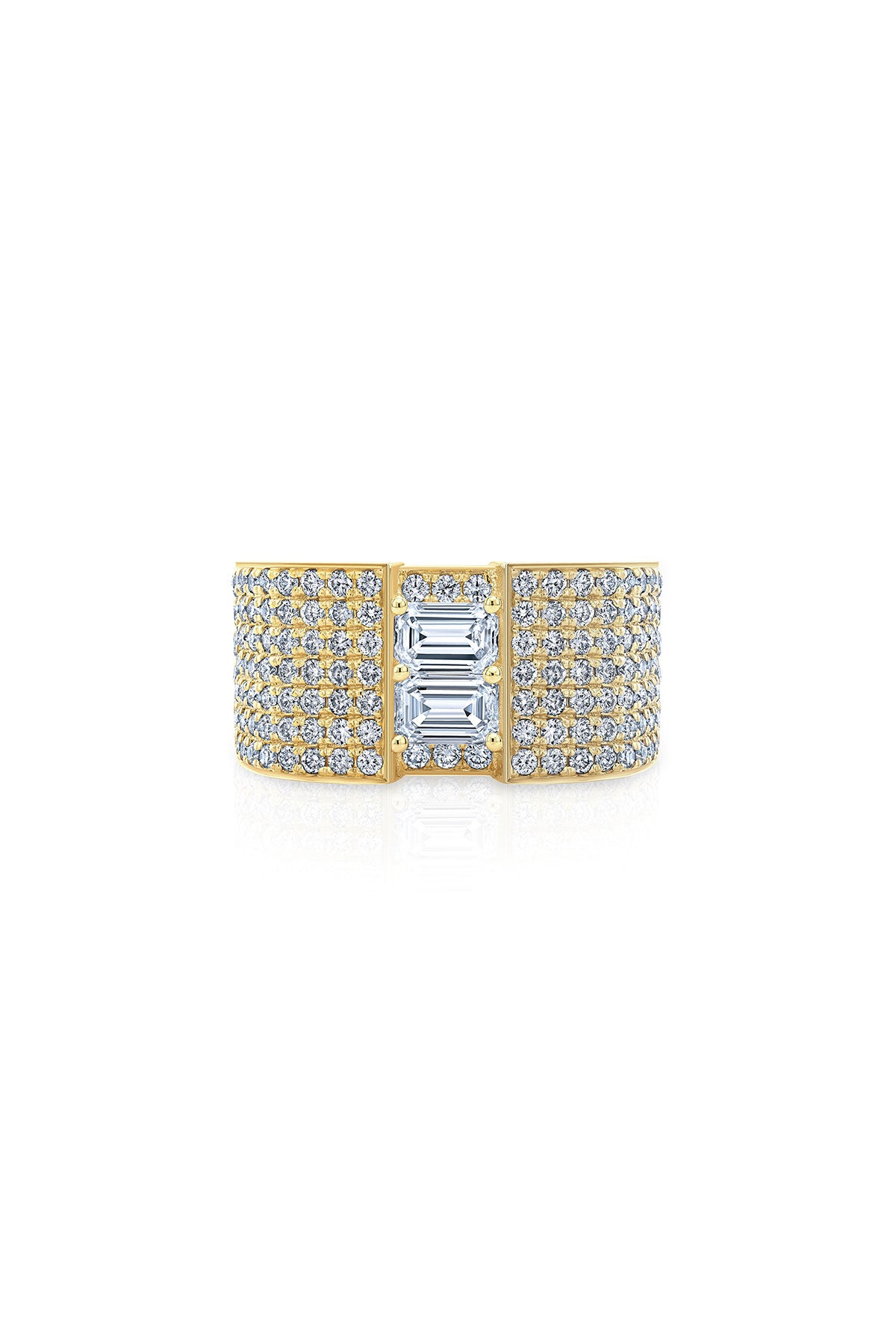 Loraida | Vortex Double Emerald Diamond Ring