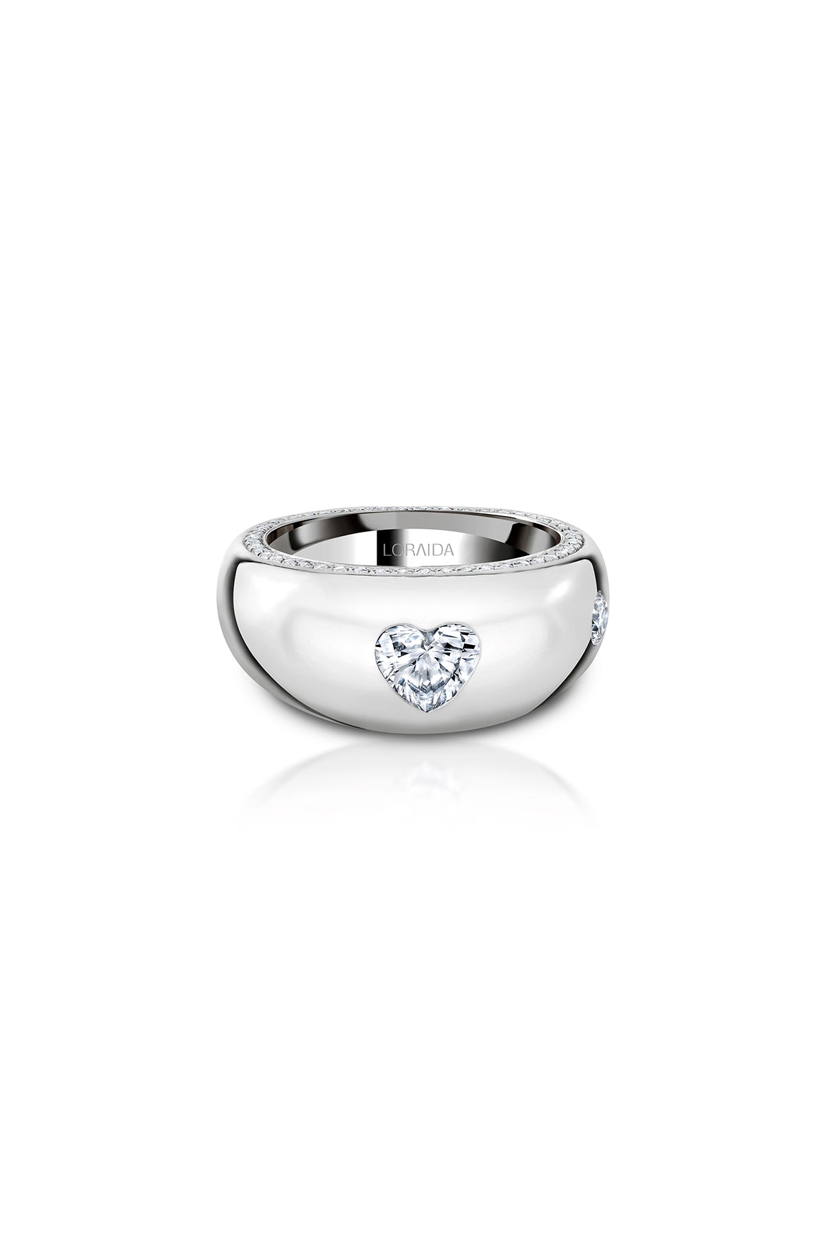LORAIDA | 18K WHITE GOLD HEART RING