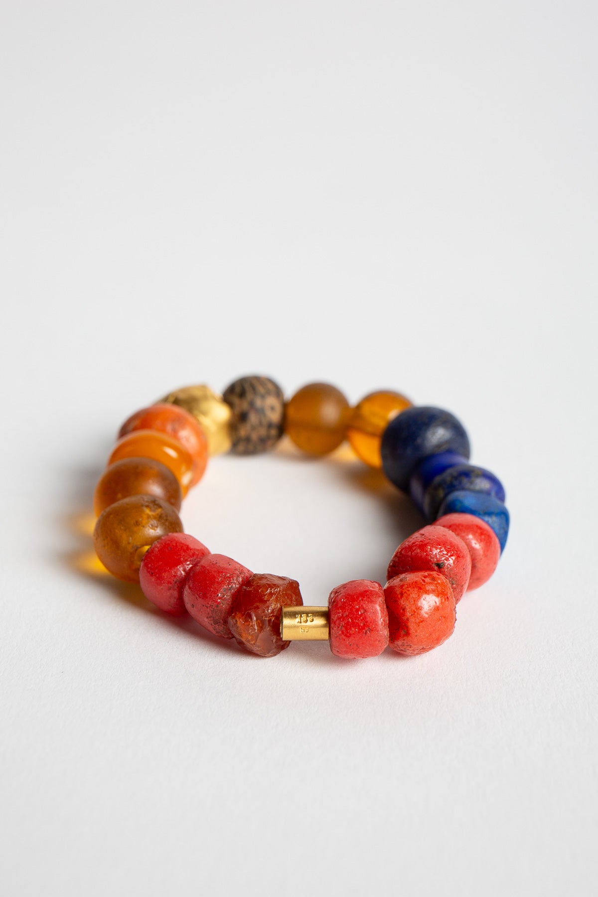 ELI HALILI | YELLOW GOLD CORAL, LAPIS, & AMBER BRACELET