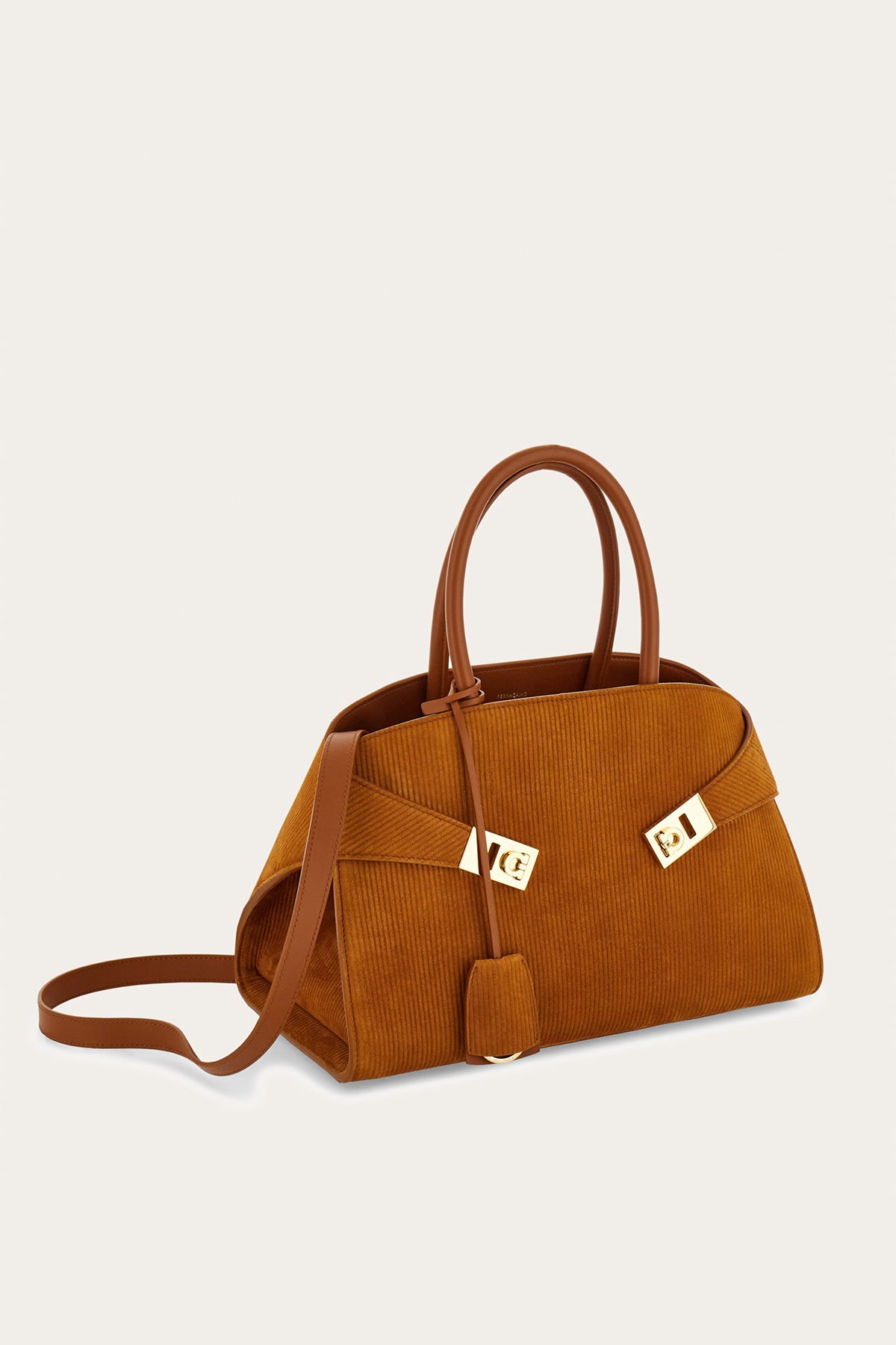 FERRAGAMO | HUG SUEDE CORDUROY BAG
