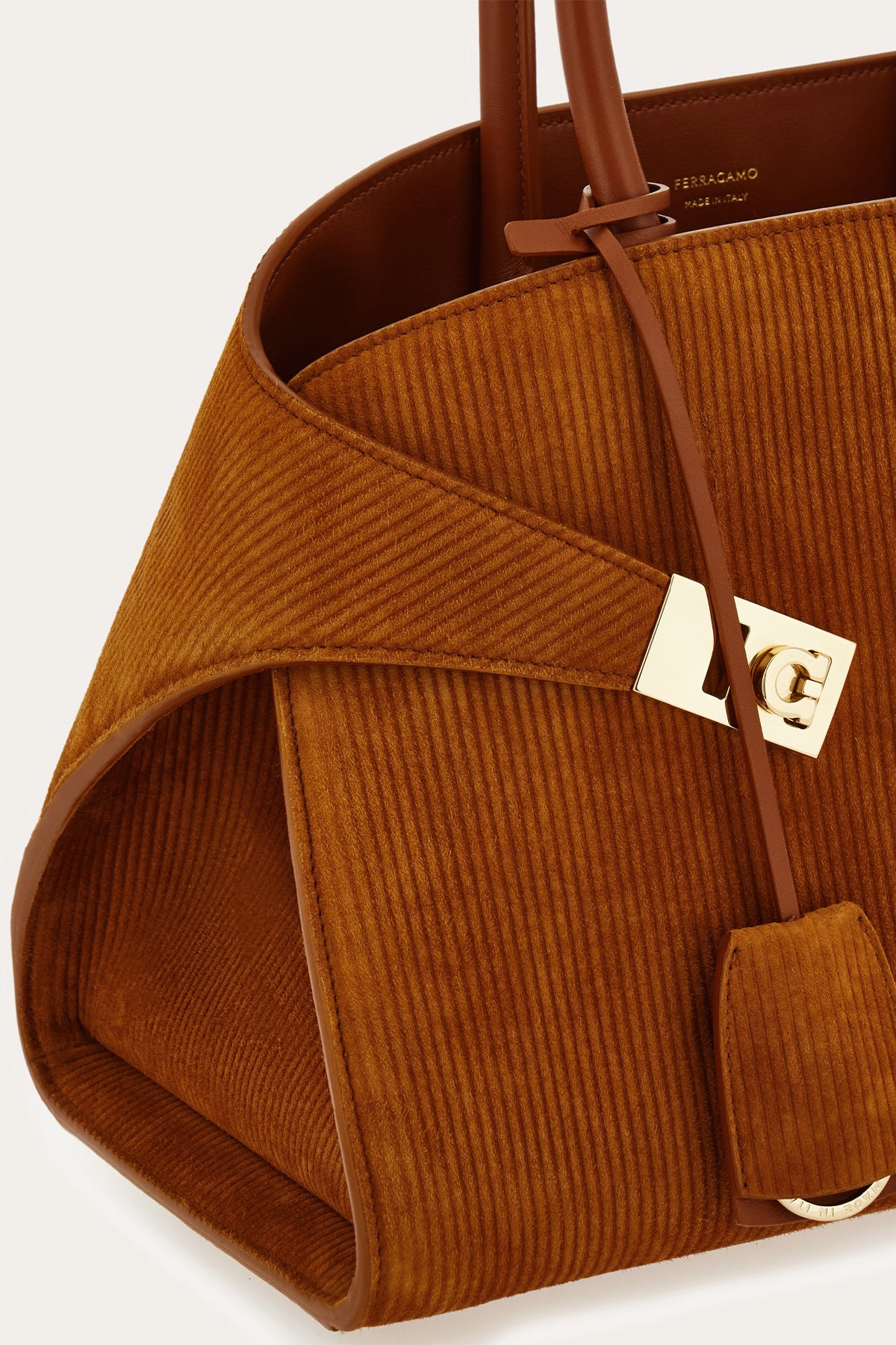 FERRAGAMO | HUG SUEDE CORDUROY BAG