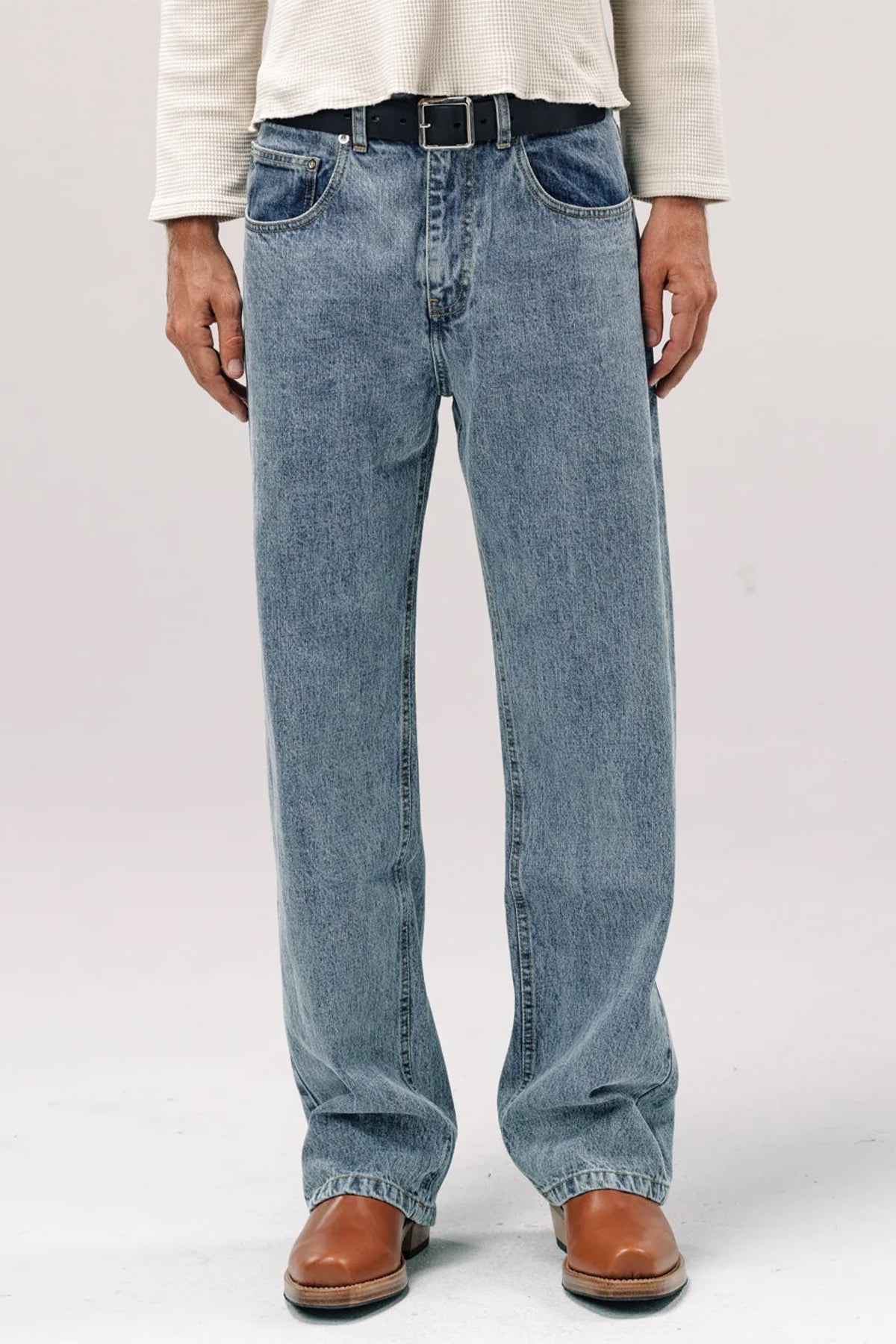 SECOND/LAYER | STONEWASH BIG PAPI DENIM JEANS