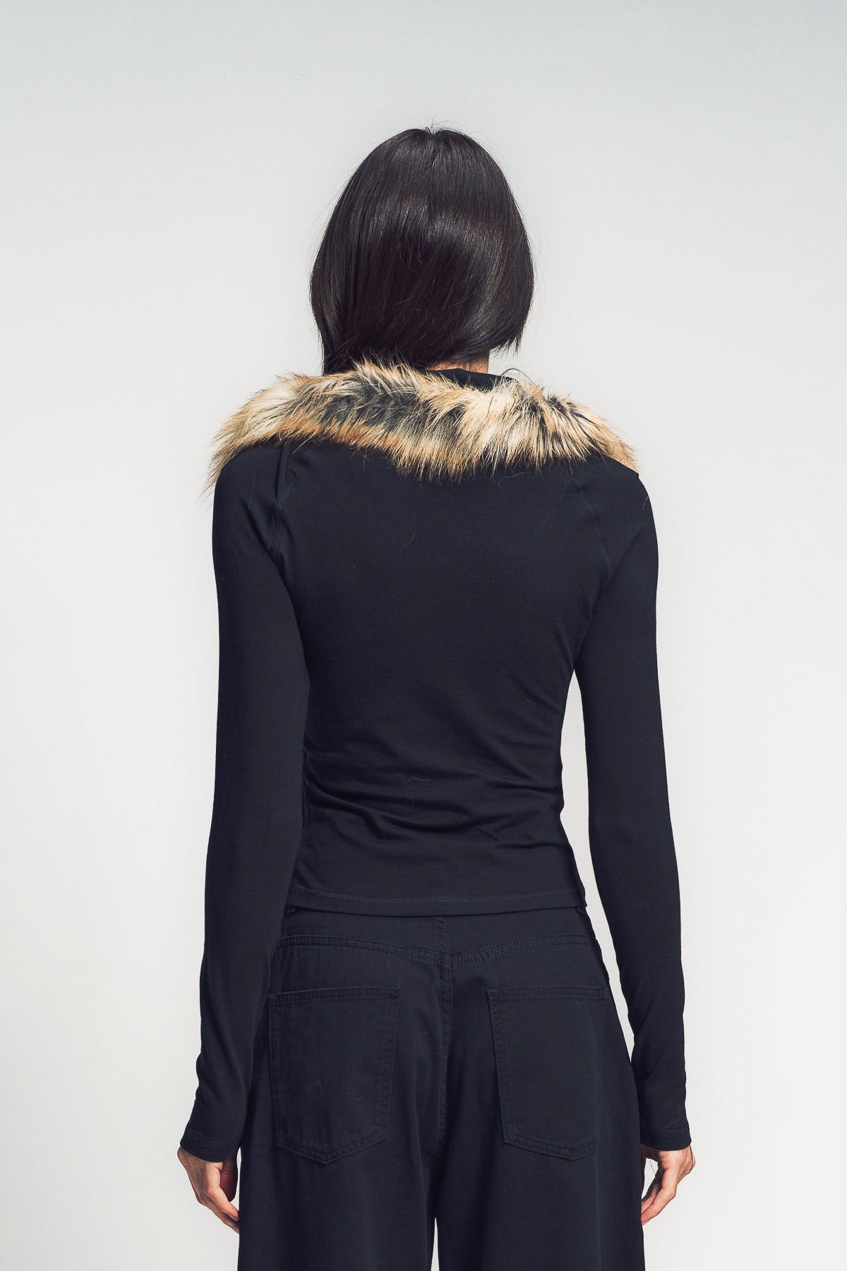 OTTOLINGER | FURRY LONG SLEEVE POLO
