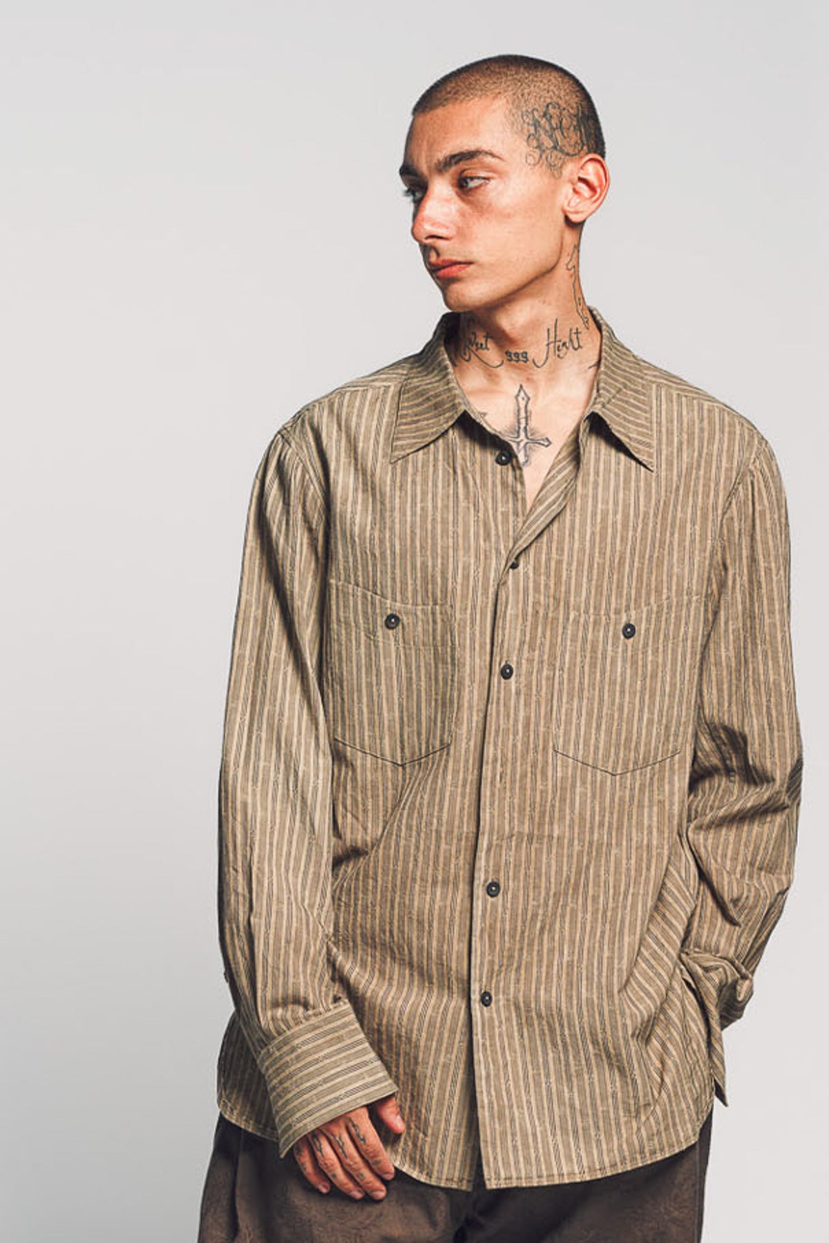 ZIGGY CHEN | SPREAD STRIPE LONG SLEEVE SHIRT