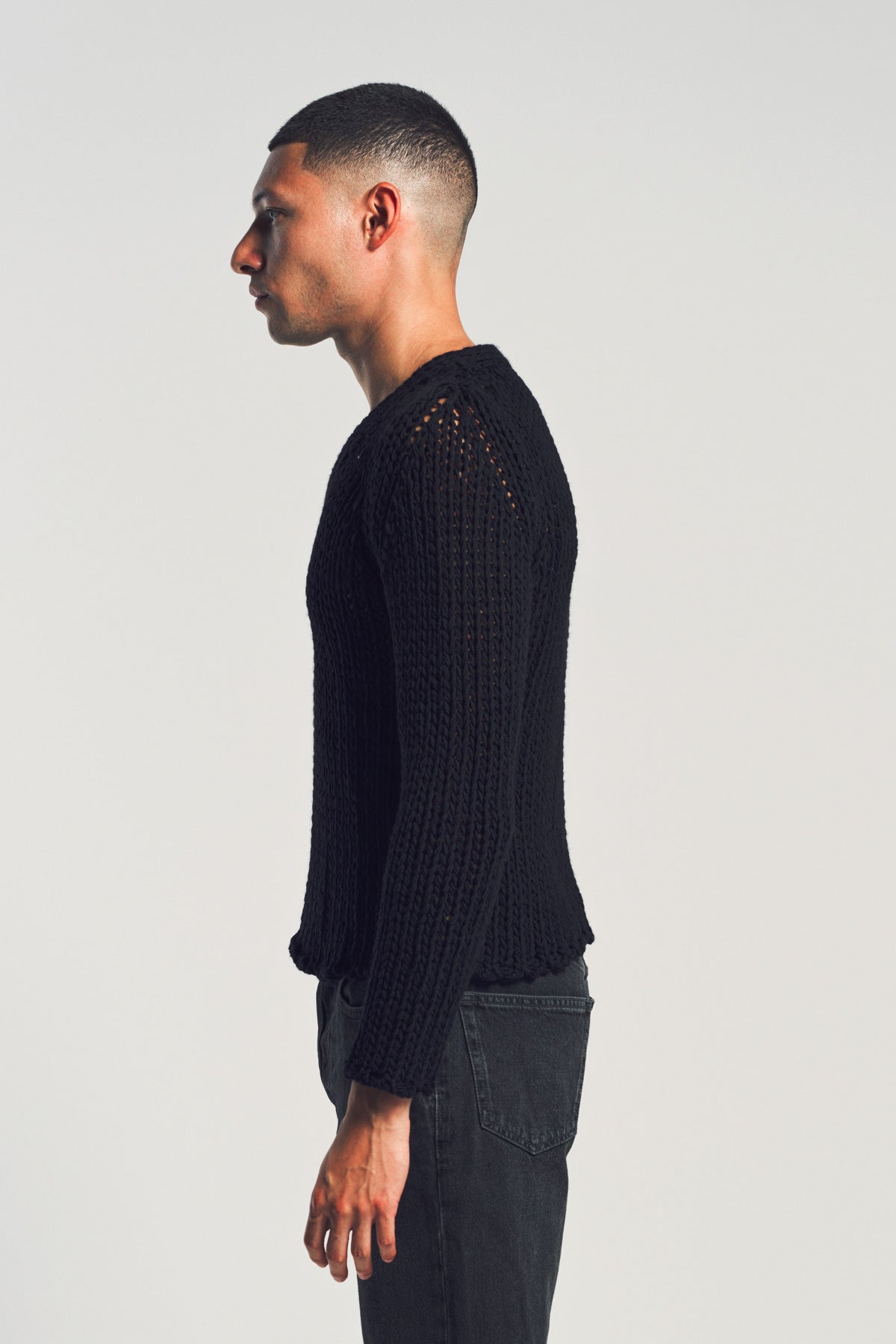 SAPIO | OPEN KNIT V-NECK SWEATER