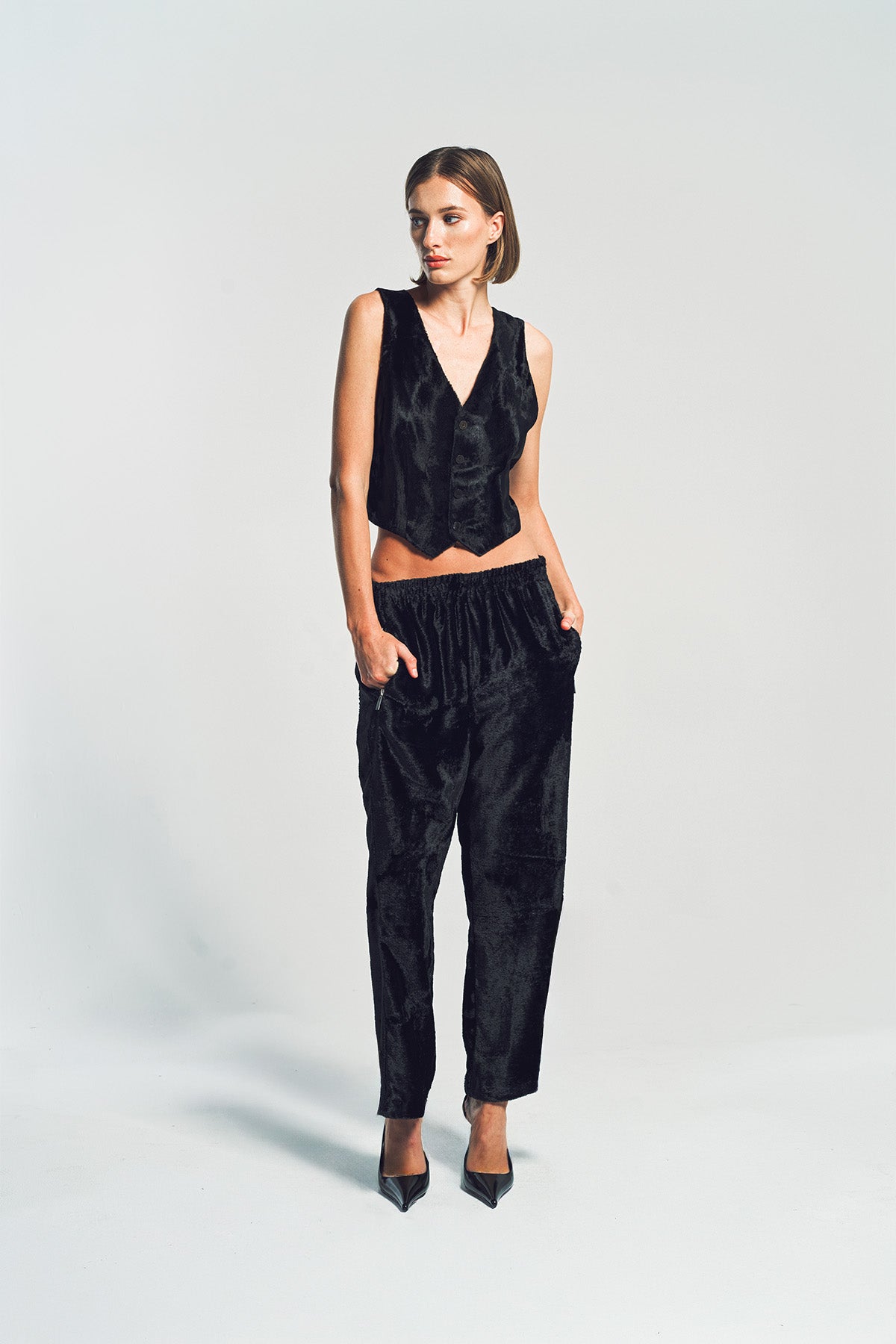 SAPIO | NO. 40 VELVET LONG HAIR JERSEY PANTS