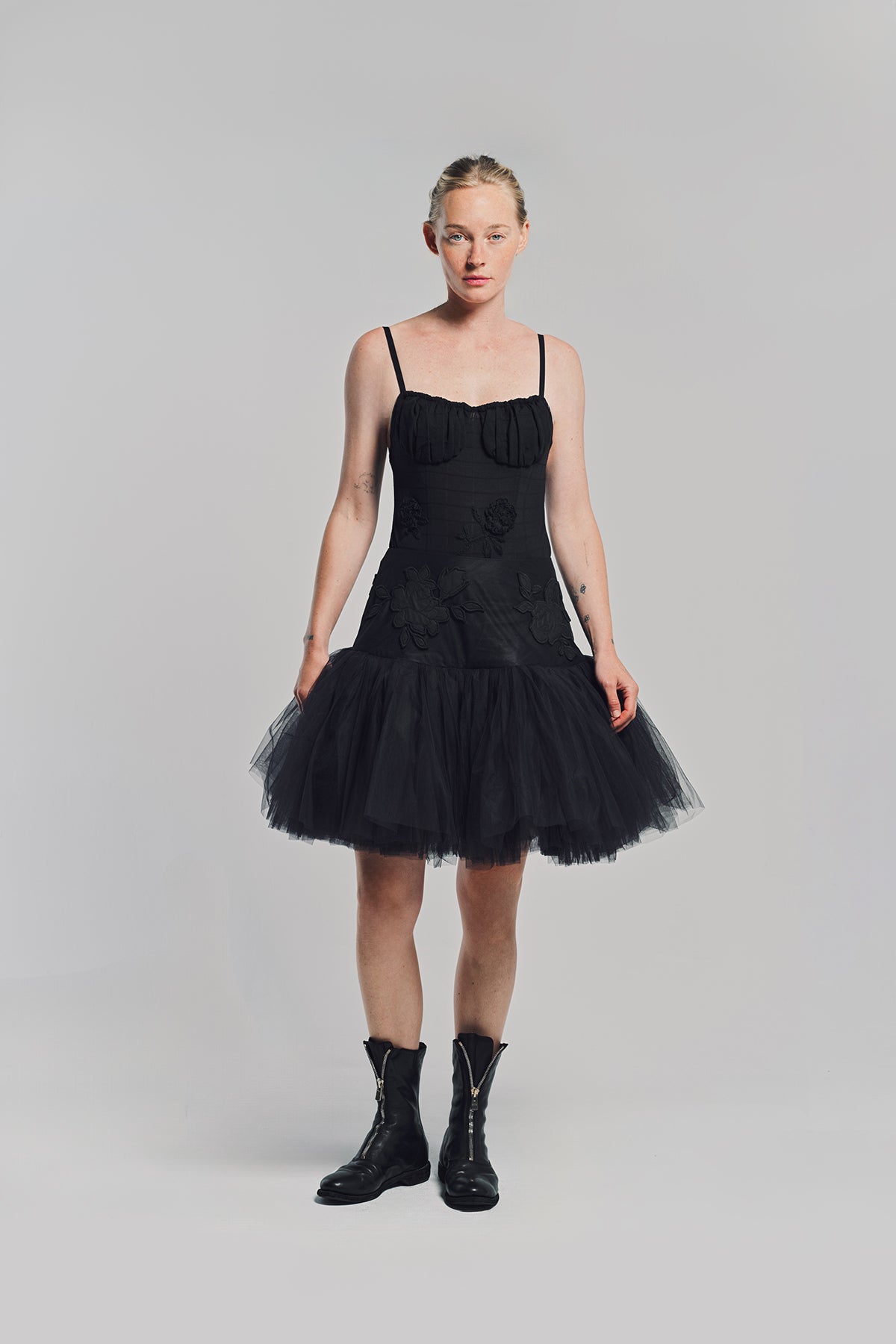 CAROLINE HU | ROSES EMBROIDERED BODYSUIT