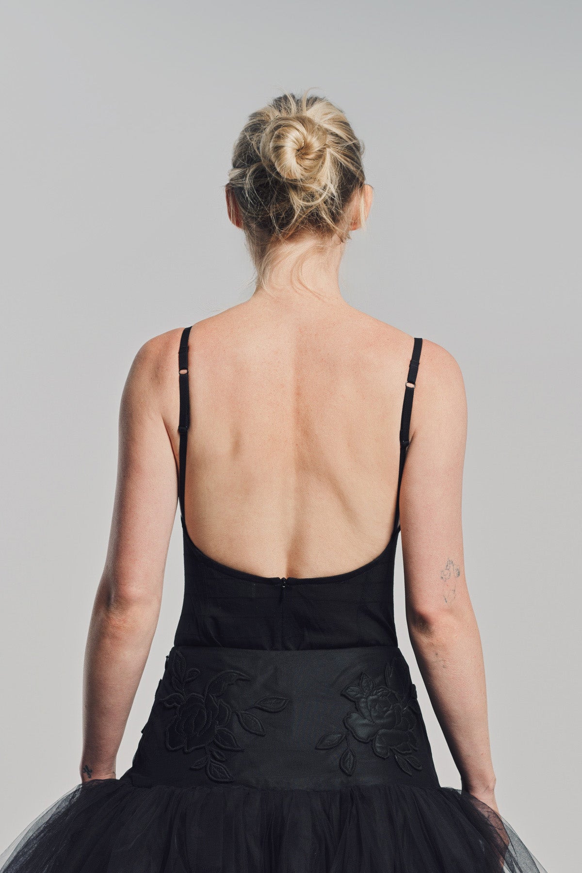 CAROLINE HU | ROSES EMBROIDERED BODYSUIT