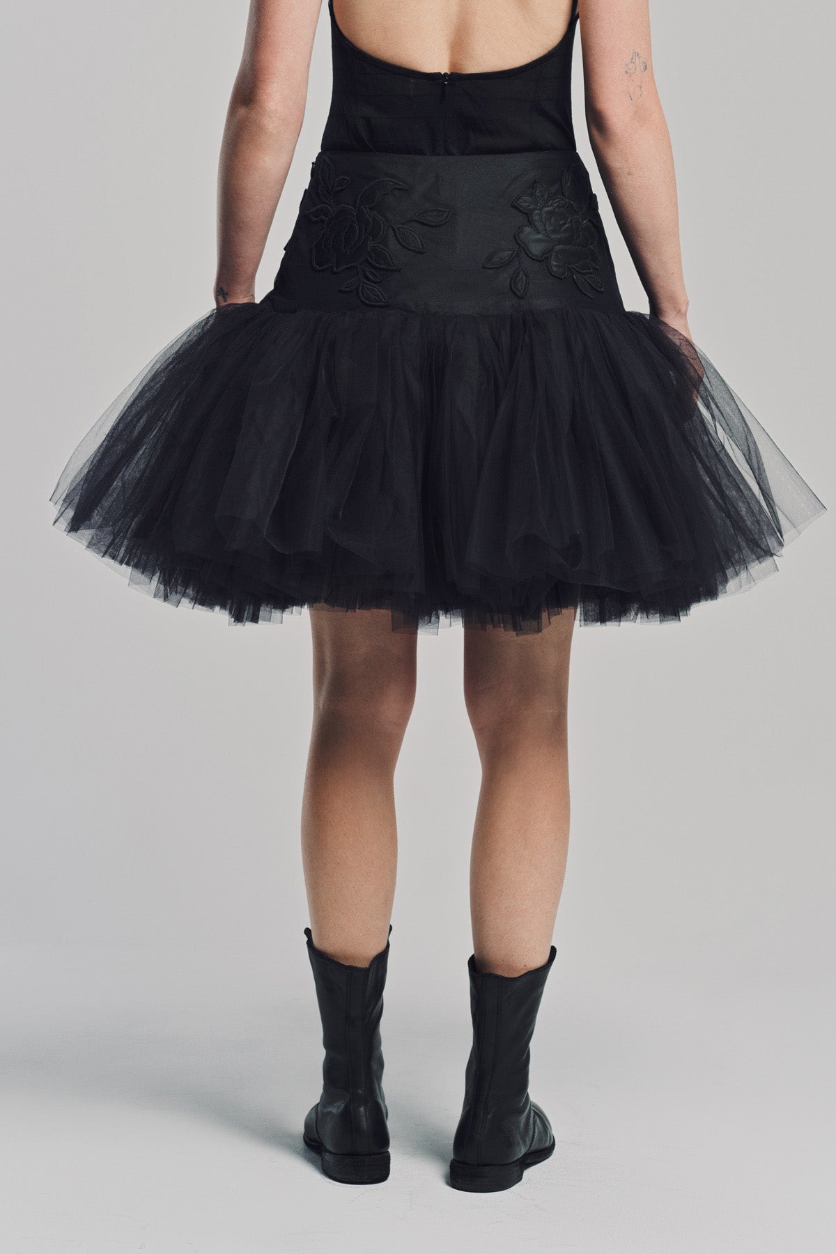CAROLINE HU | FLORAL QUILTED TUTU SKIRT
