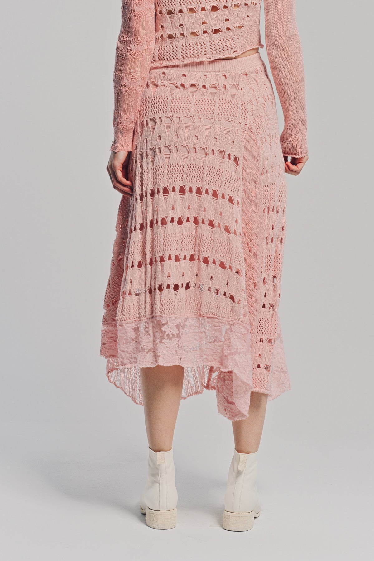 CAROLINE HU | COLLAGING FLORAL KNIT SKIRT