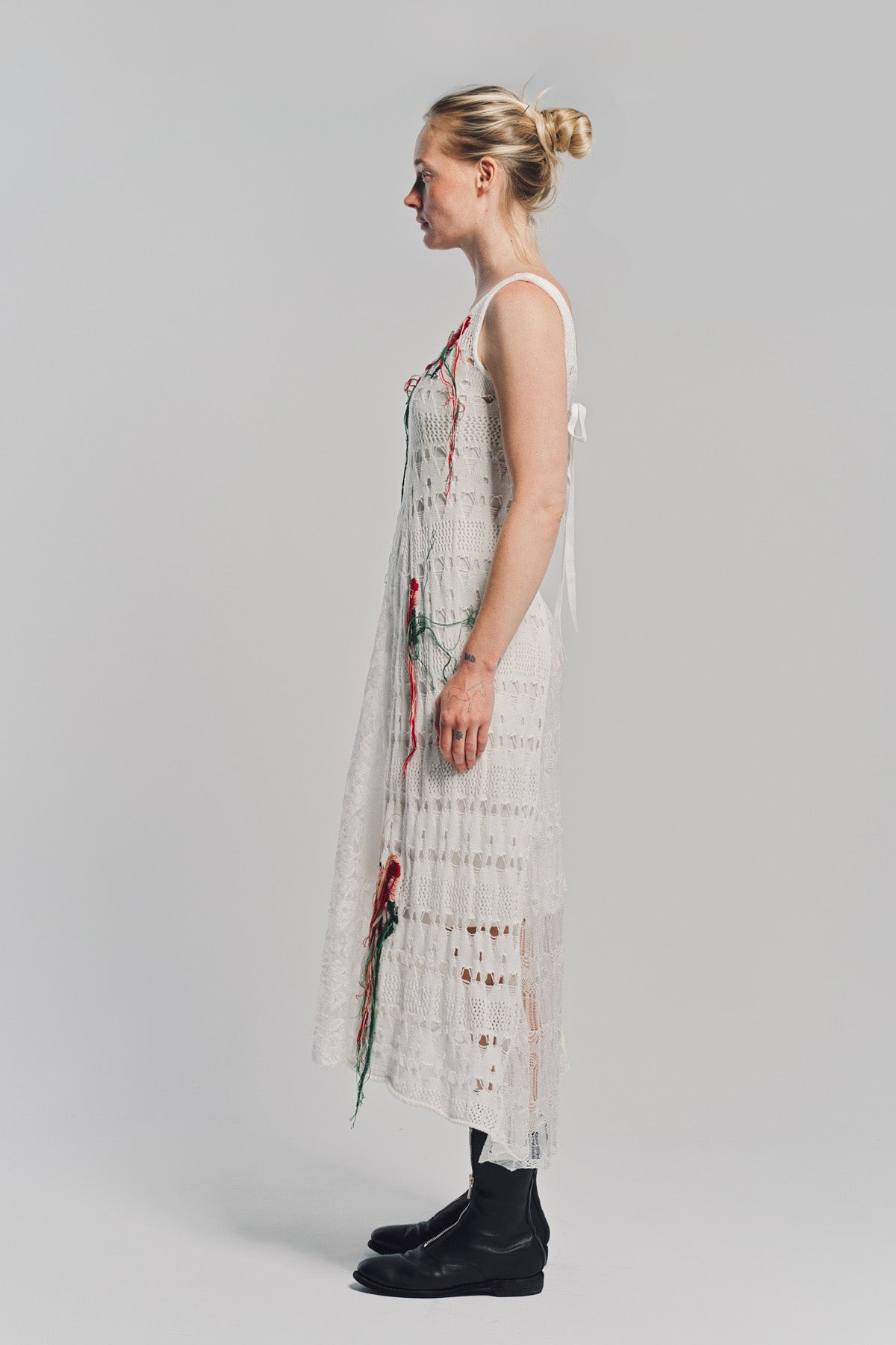 CAROLINE HU | COLLAGING FLORAL KNIT DRESS
