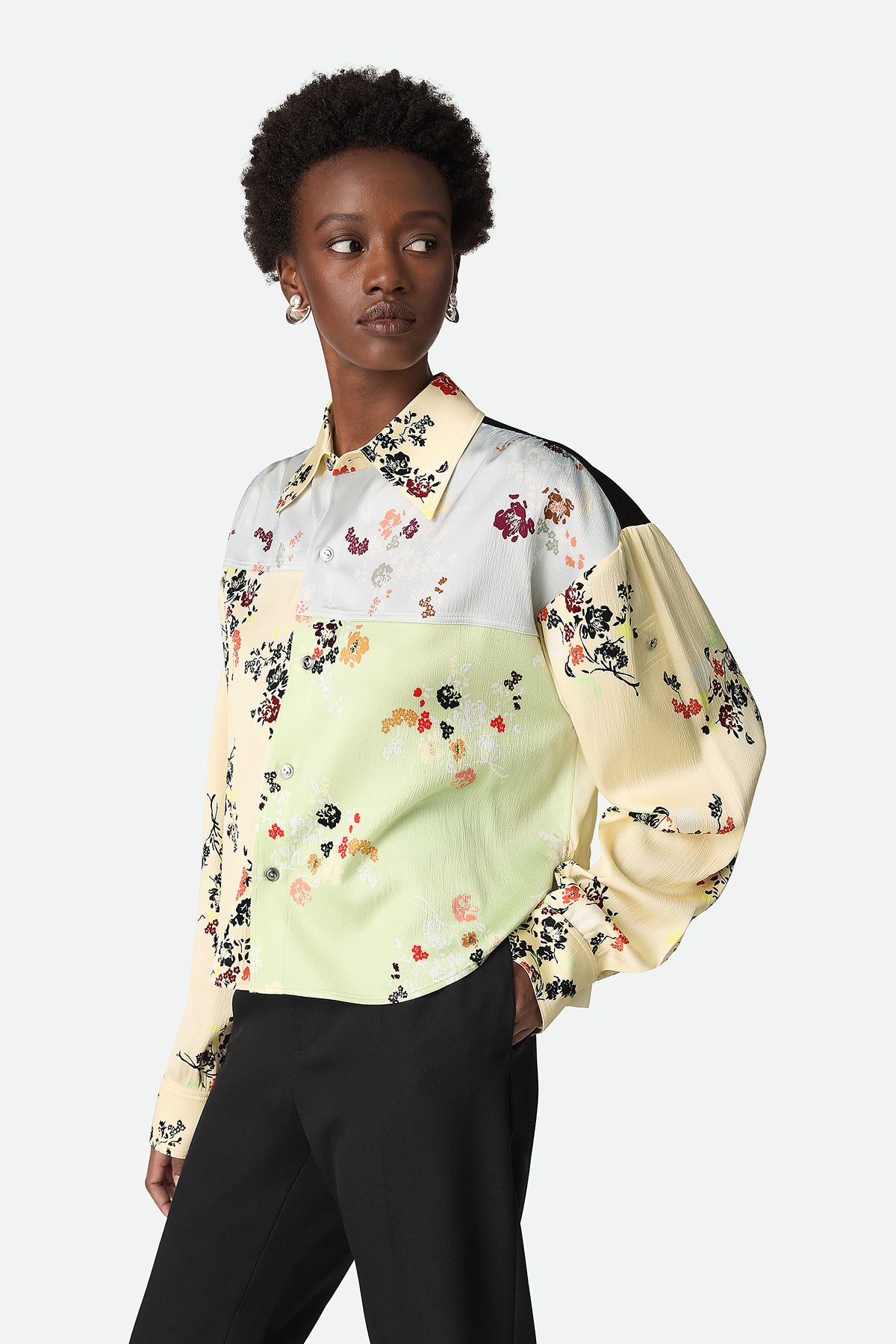BOTTEGA VENETA | PATCHWORK LONG SLEEVE SHIRT