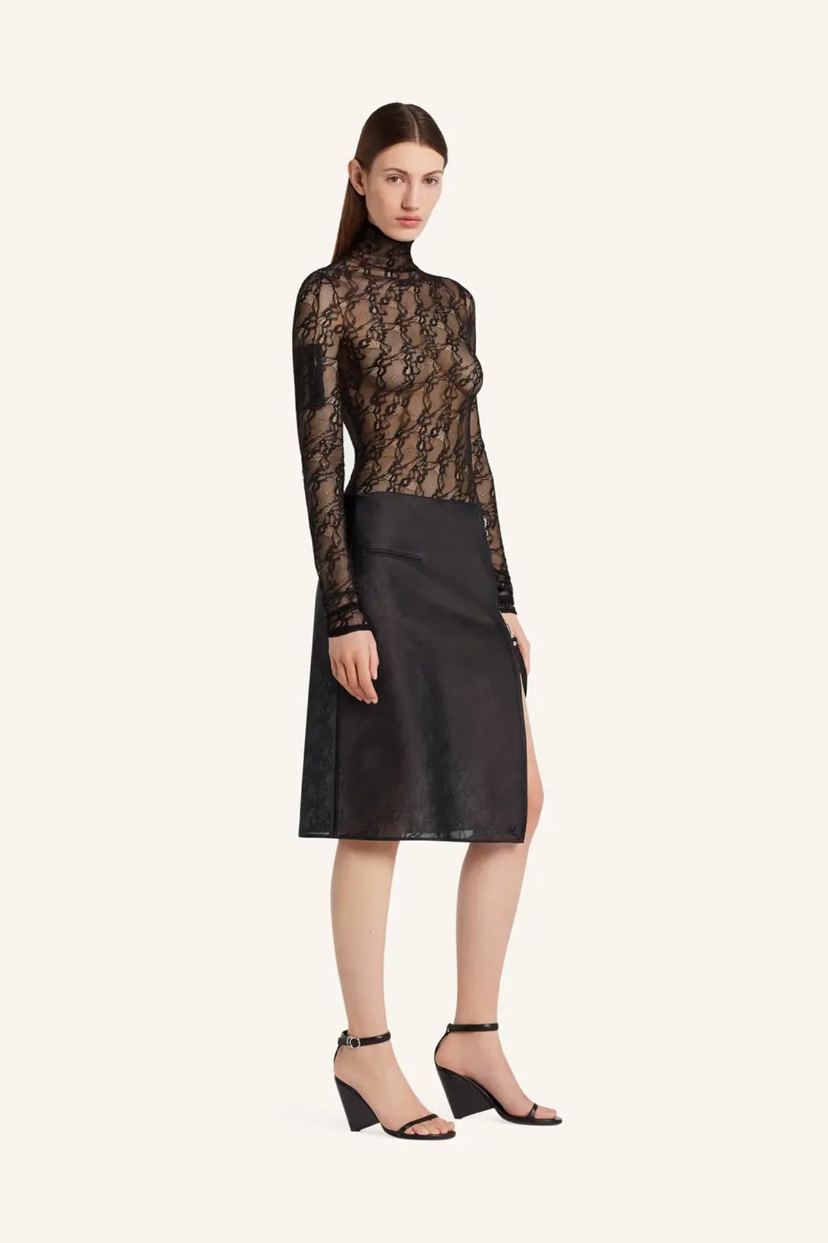 COURRÈGES | LACE MOCKNECK TOP