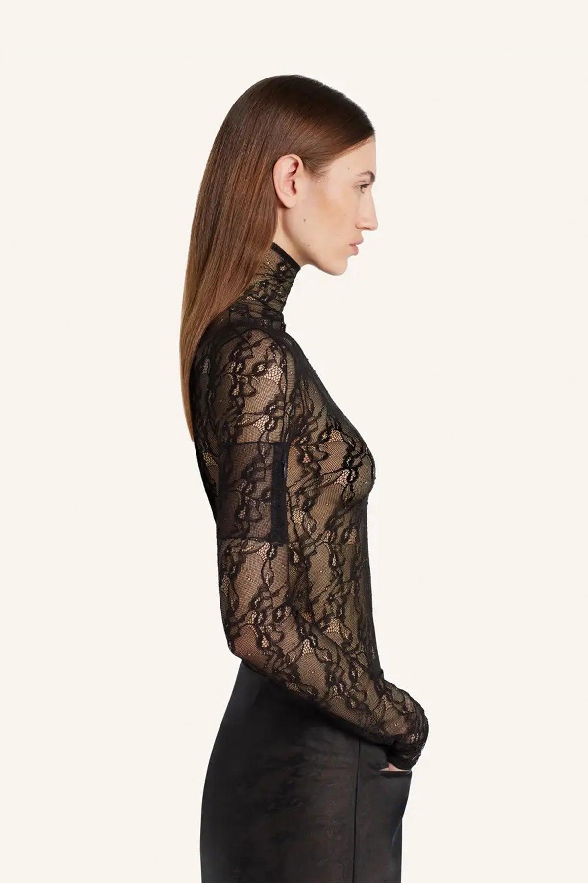 COURRÈGES | LACE MOCKNECK TOP