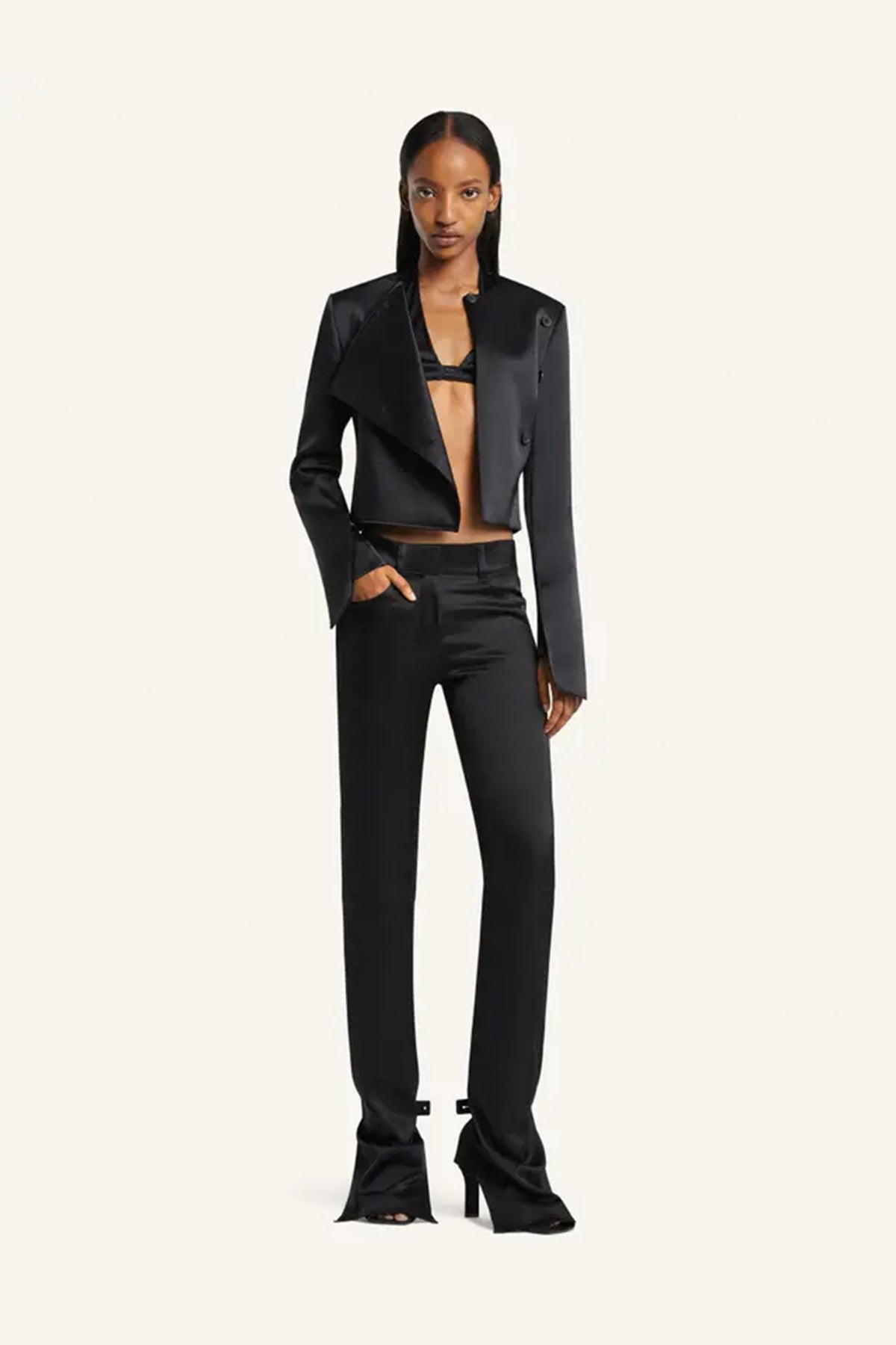 COURRÈGES | OBLIQUE SATIN TAILORED JACKET
