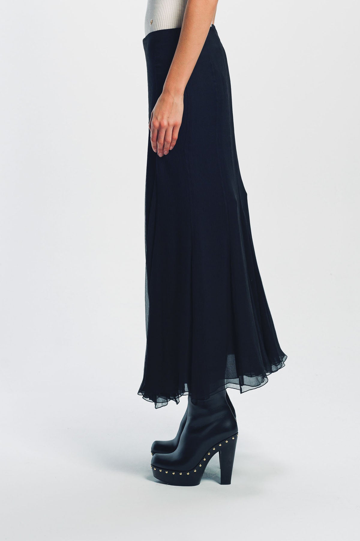 CHLOÉ | FLUID MAXI SKIRT IN SILK MOUSSELINE