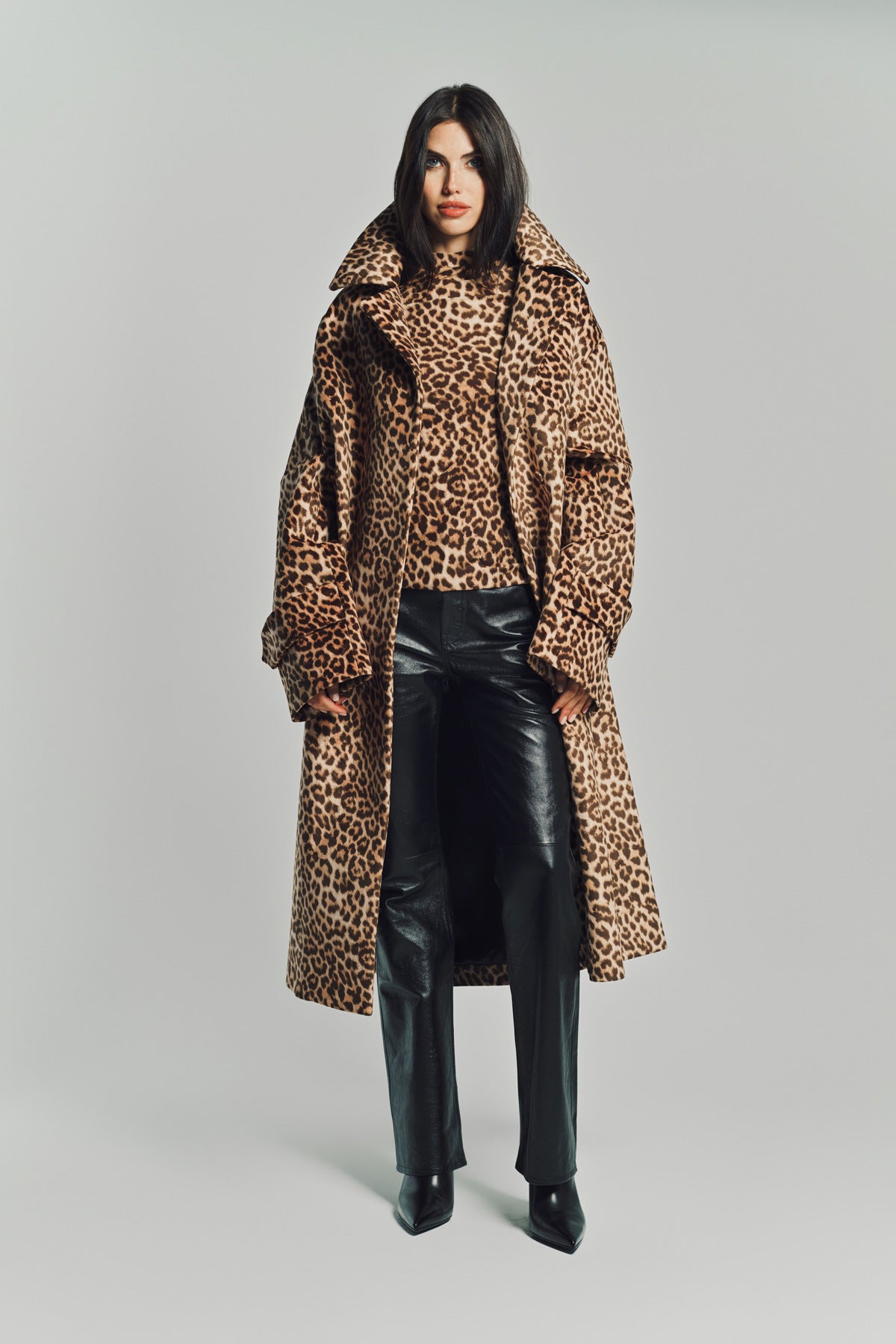 DURAN LANTINK | OVERSIZED LEOPARD TRENCH COAT